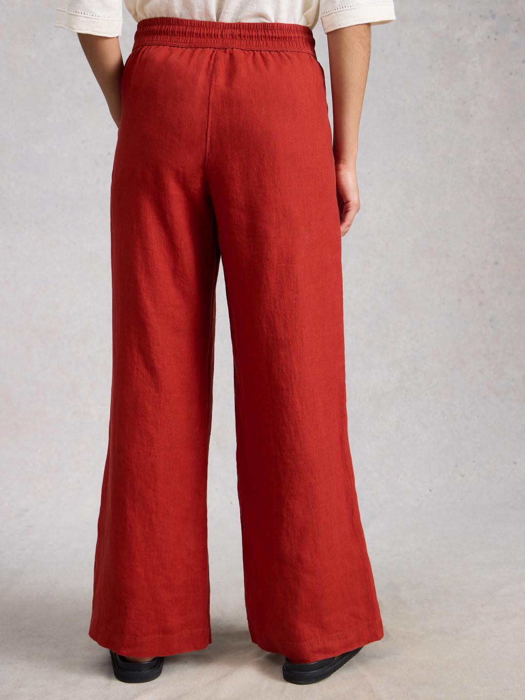 445119-MID_RED-MB White Stuff ALLY LINEN WIDE LEG TROUSER MID RED