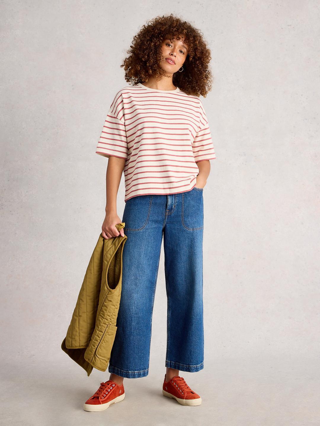 445344-IVORY_MLT-MF White Stuff KAT STRIPE TEE IVORY MLT