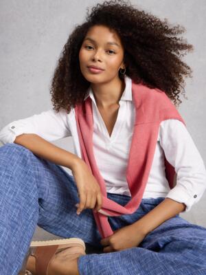 White Stuff ALLIE JERSEY SHIRT BRIL WHITE