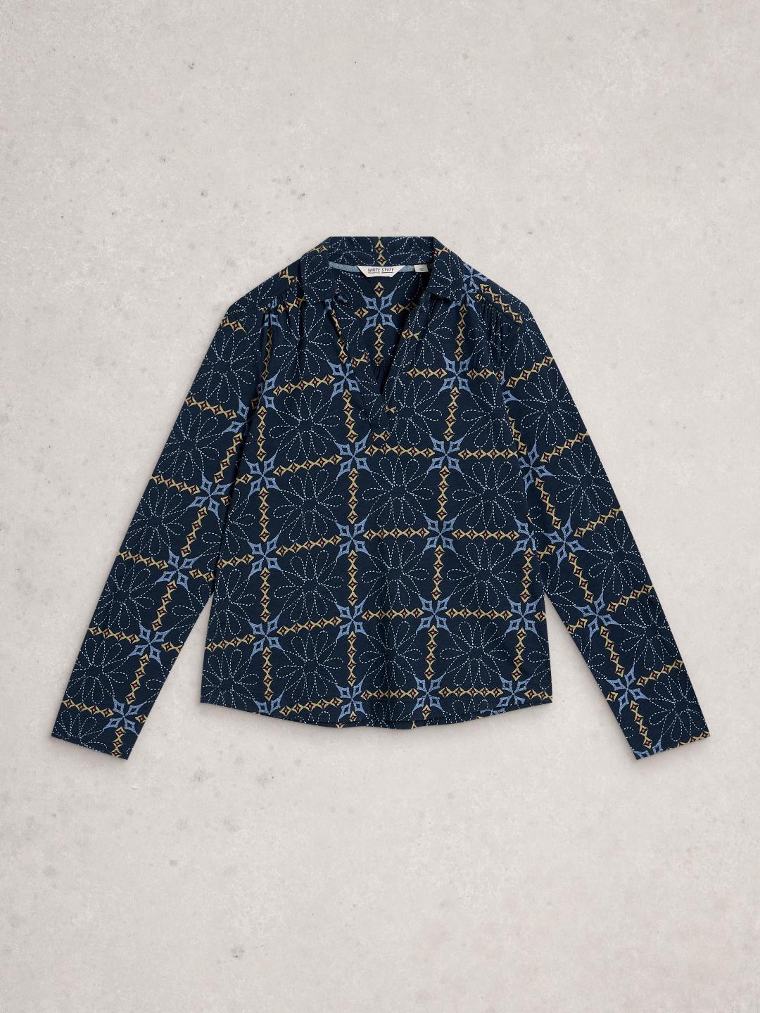 445345-NAVY_PR-FF White Stuff ALLIE JERSEY SHIRT NAVY PR