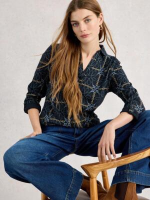White Stuff ALLIE JERSEY SHIRT NAVY PR