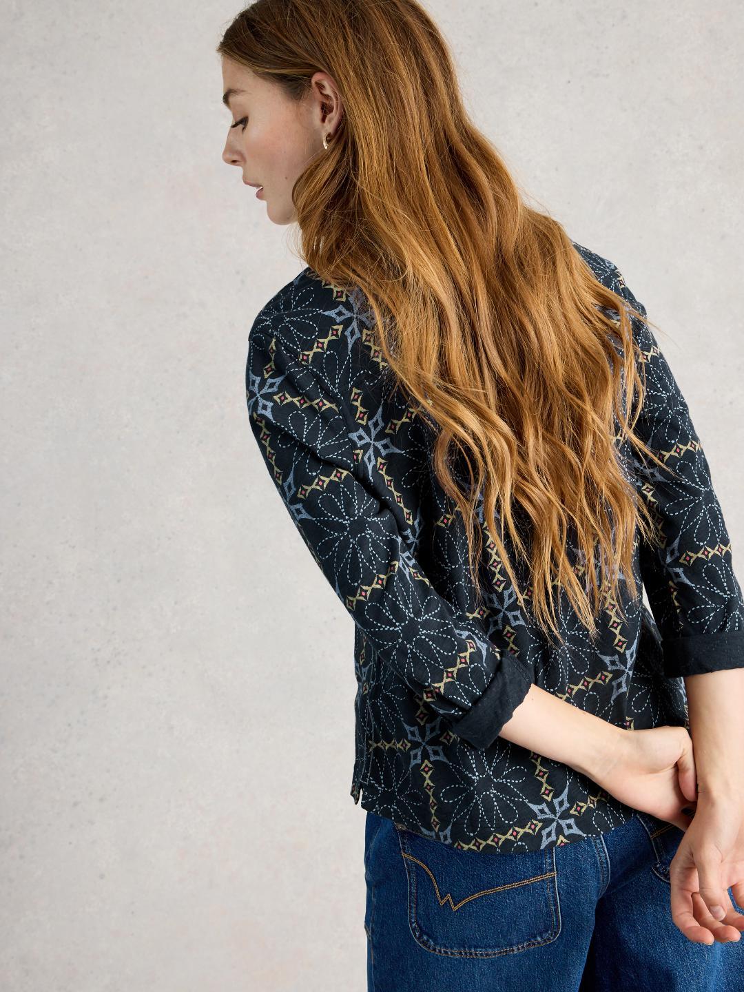 445345-NAVY_PR-MB White Stuff ALLIE JERSEY SHIRT NAVY PR