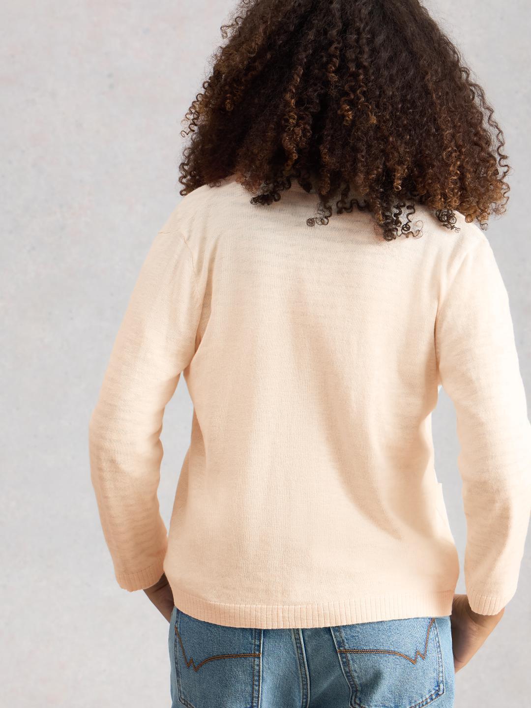 White Stuff NOVA LINEN BLEND CARDI NAT WHITE