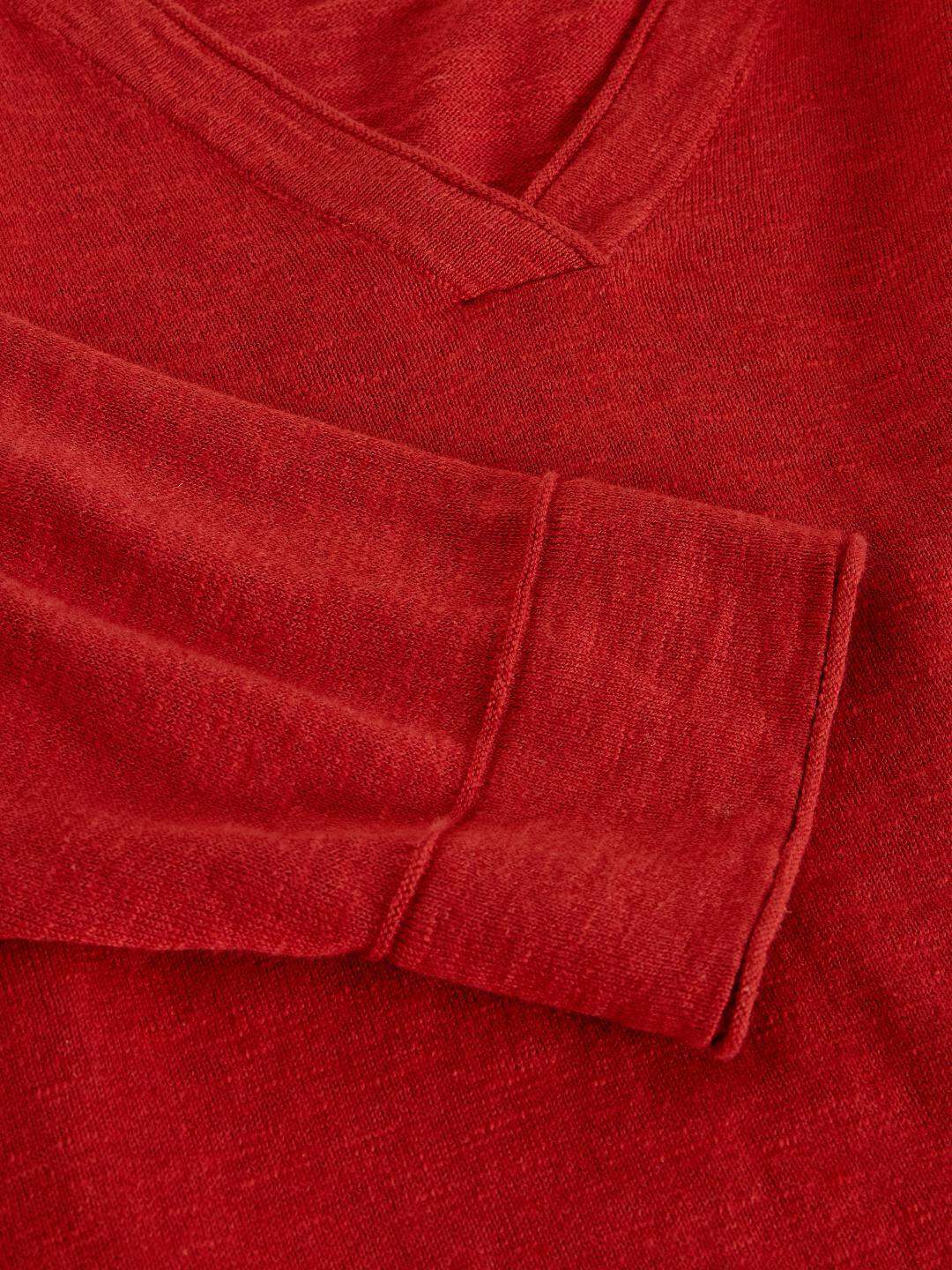 445420-MID_RED-FD White Stuff ELODY LINEN BLEND JUMPER MID RED