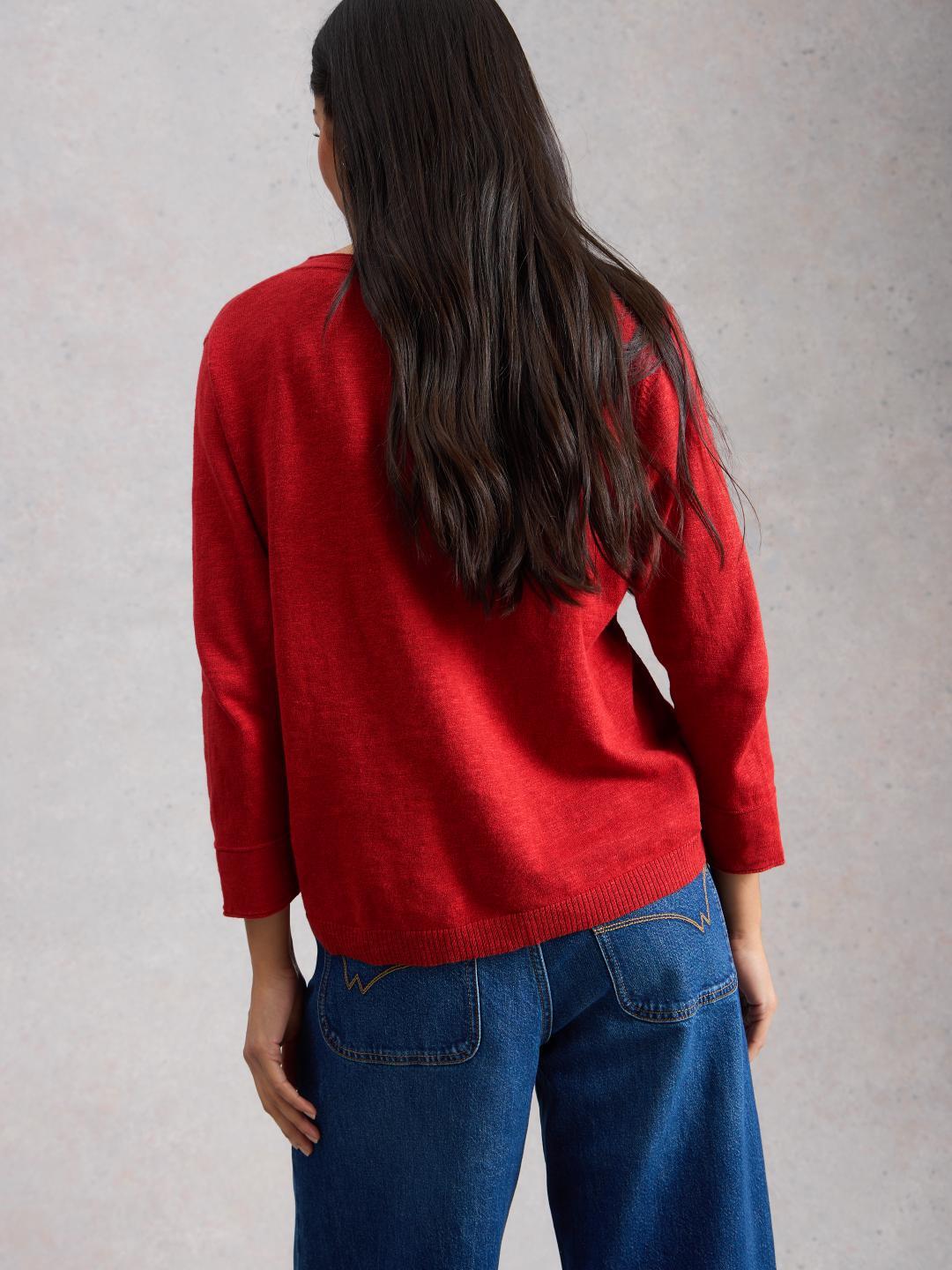 445420-MID_RED-MB White Stuff ELODY LINEN BLEND JUMPER MID RED