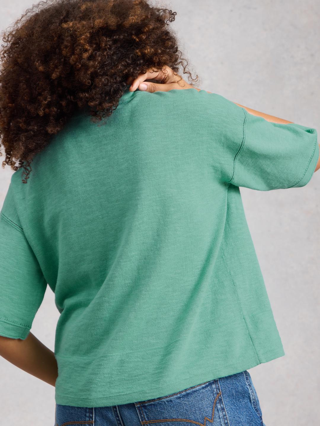 445421-MID_TEAL-MB White Stuff KATE LINEN TOP MID TEAL