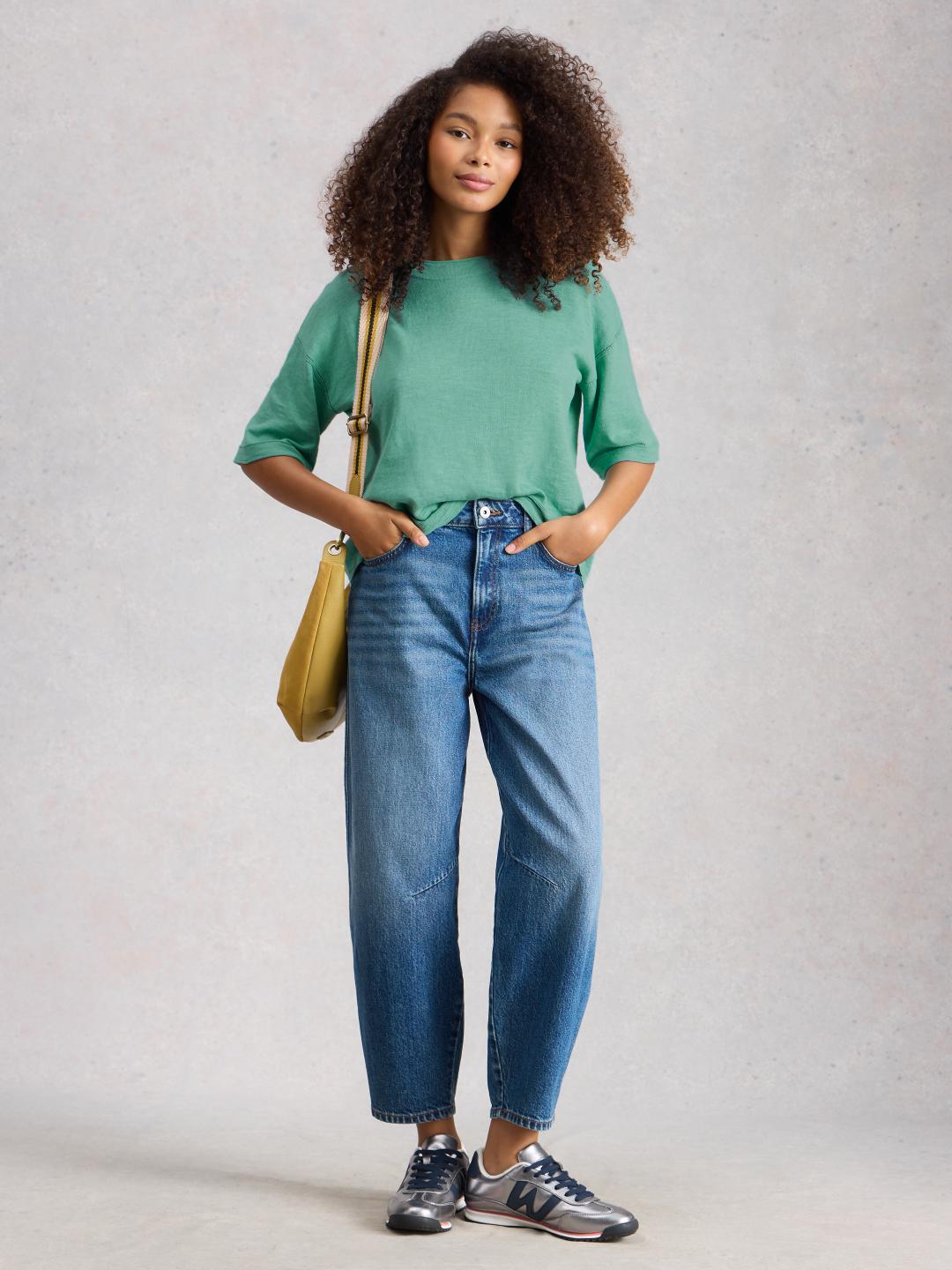 445421-MID_TEAL-MF White Stuff KATE LINEN TOP MID TEAL