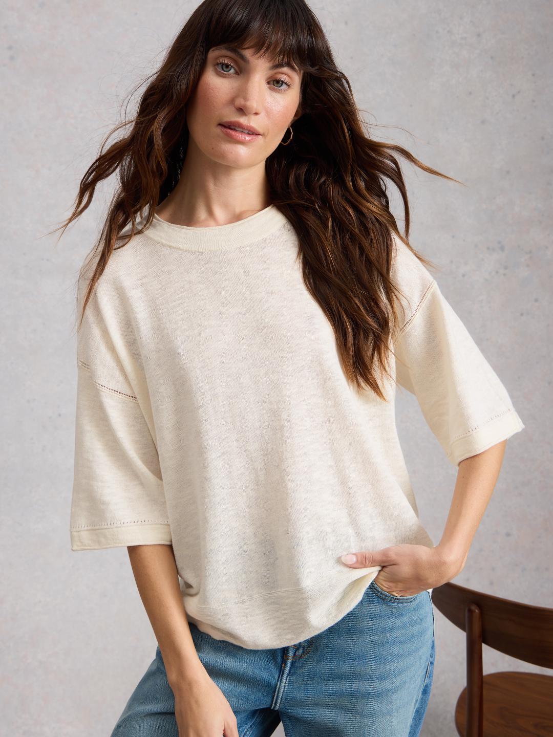 445421-NAT_WHITE-MD White Stuff KATE LINEN TOP NAT WHITE