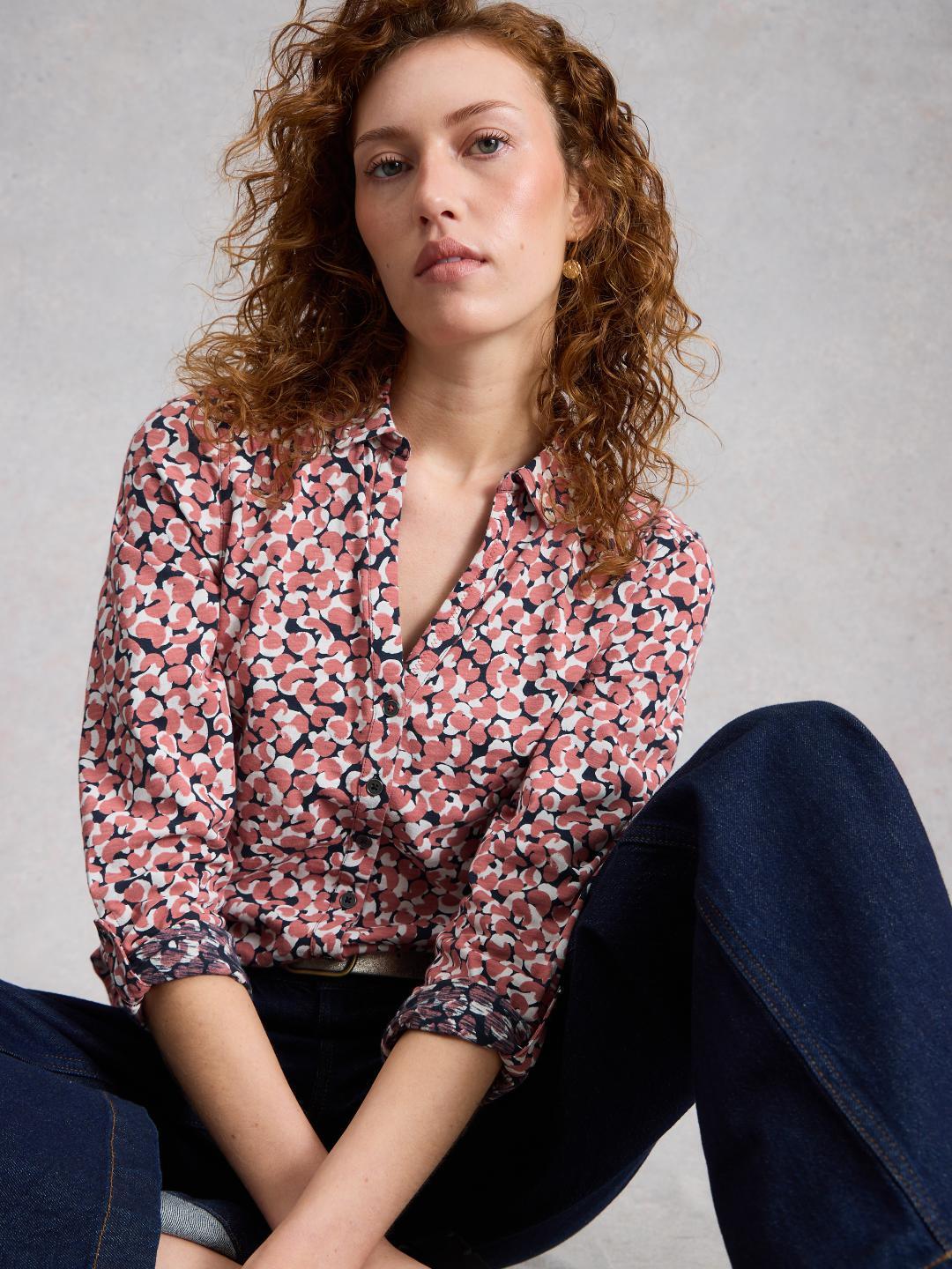 445494-PINK_PR-L White Stuff ANNIE JERSEY SHIRT PINK PR