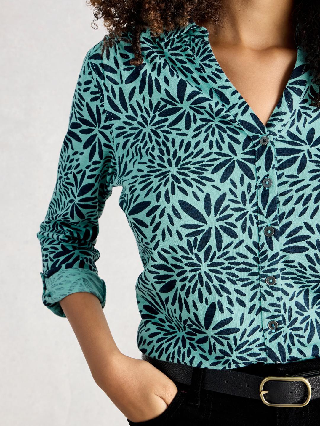 445494-TEAL_PR-MD White Stuff ANNIE JERSEY SHIRT TEAL PR