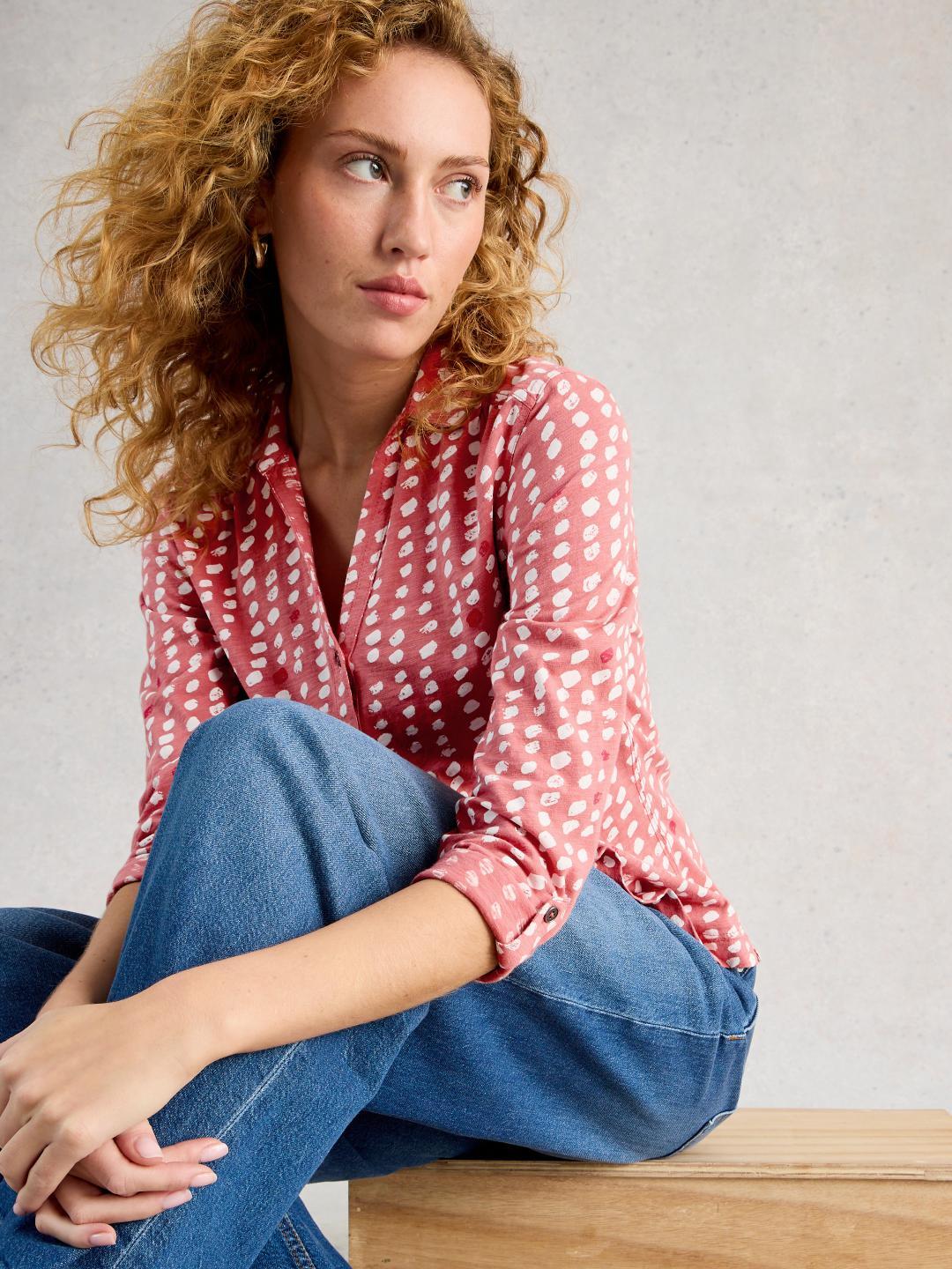 445494-PINK_MLT-L_i04 White Stuff ANNIE JERSEY SHIRT PINK MLT
