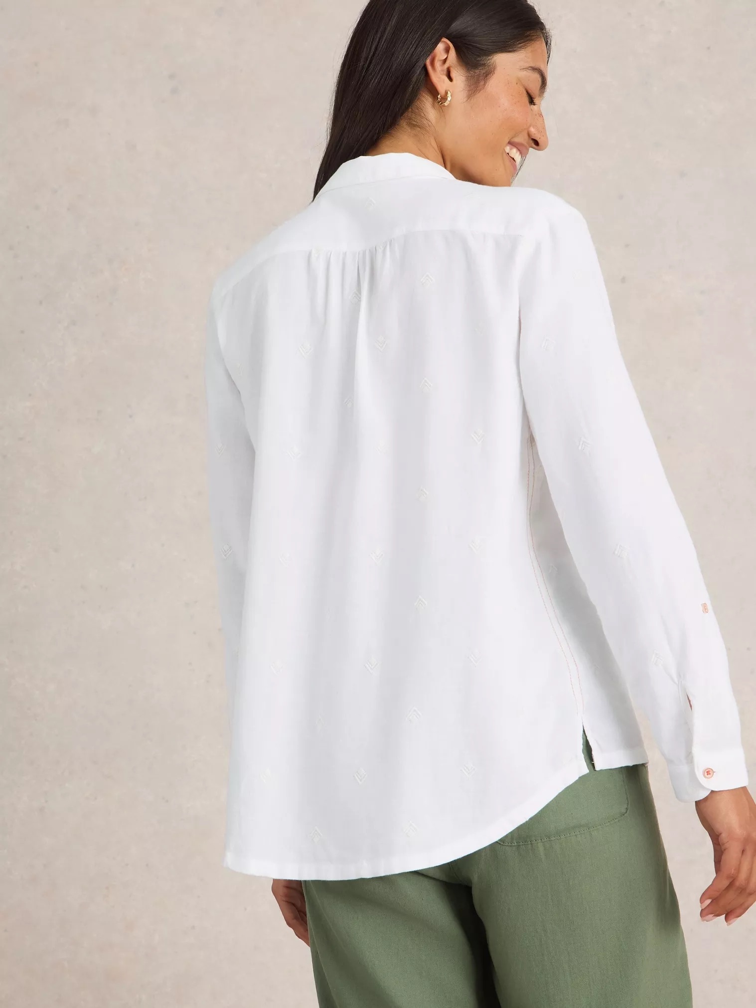 White Stuff SOPHIE ORGANIC COTTON SHIRT PALE IVORY