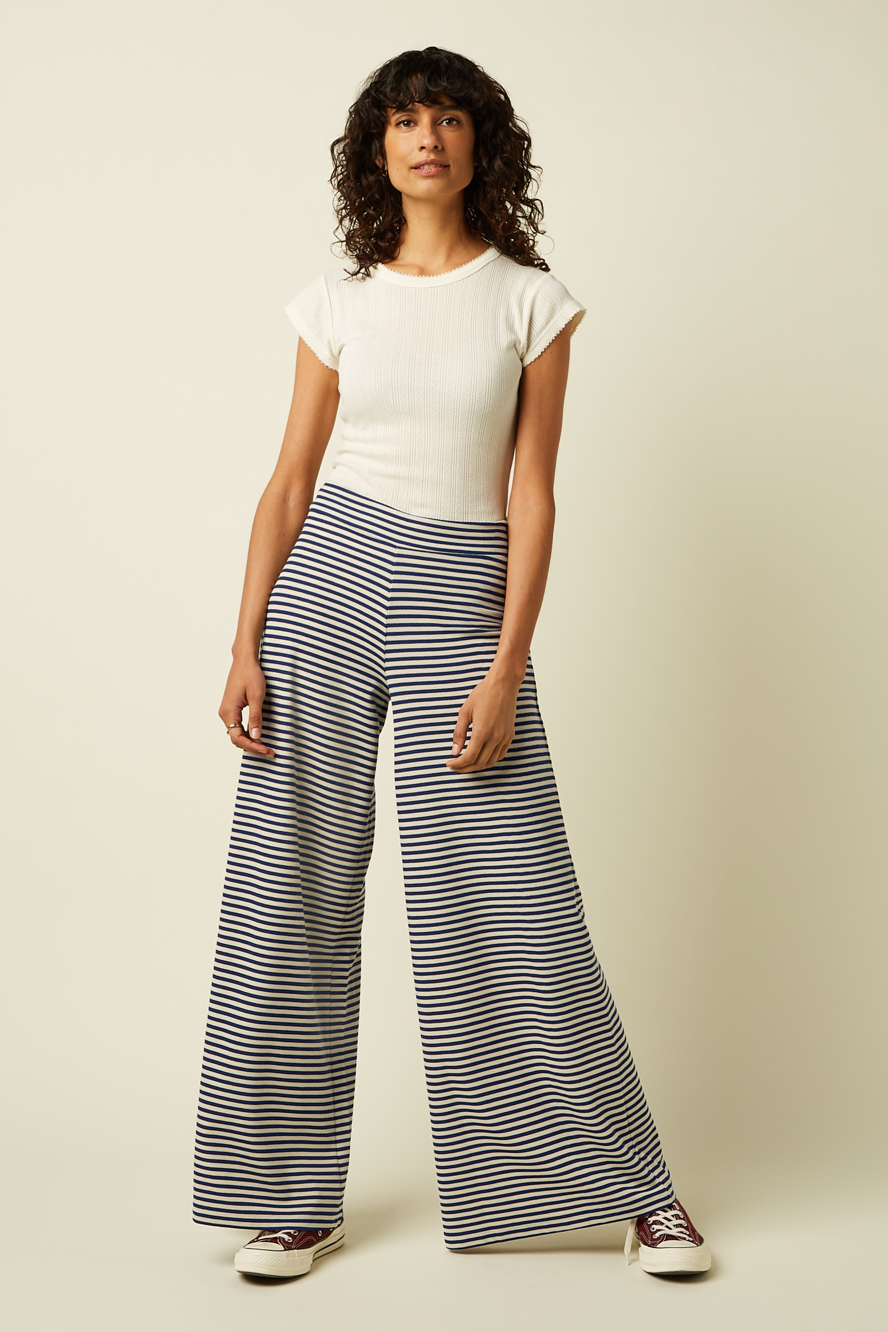 King Louie Border Palazzo Pants Mariniere Stripe Beacon Blue