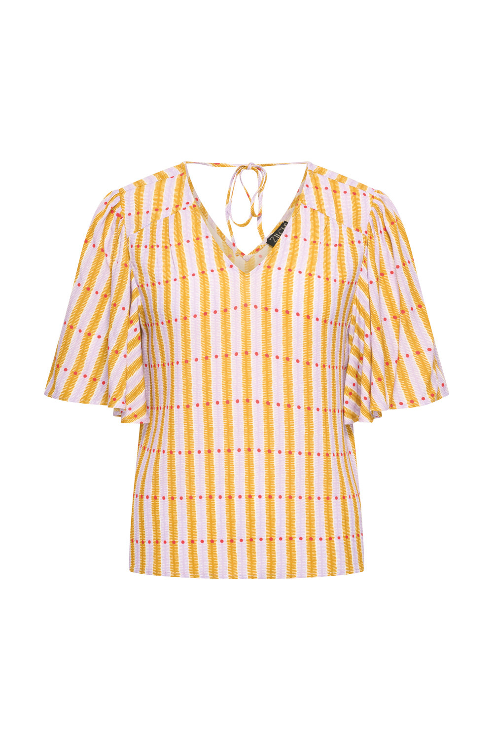 61RAC10210-stripesanddotslila0 Zilch Top Fancy Sleeves stripes-and-dots-lilac