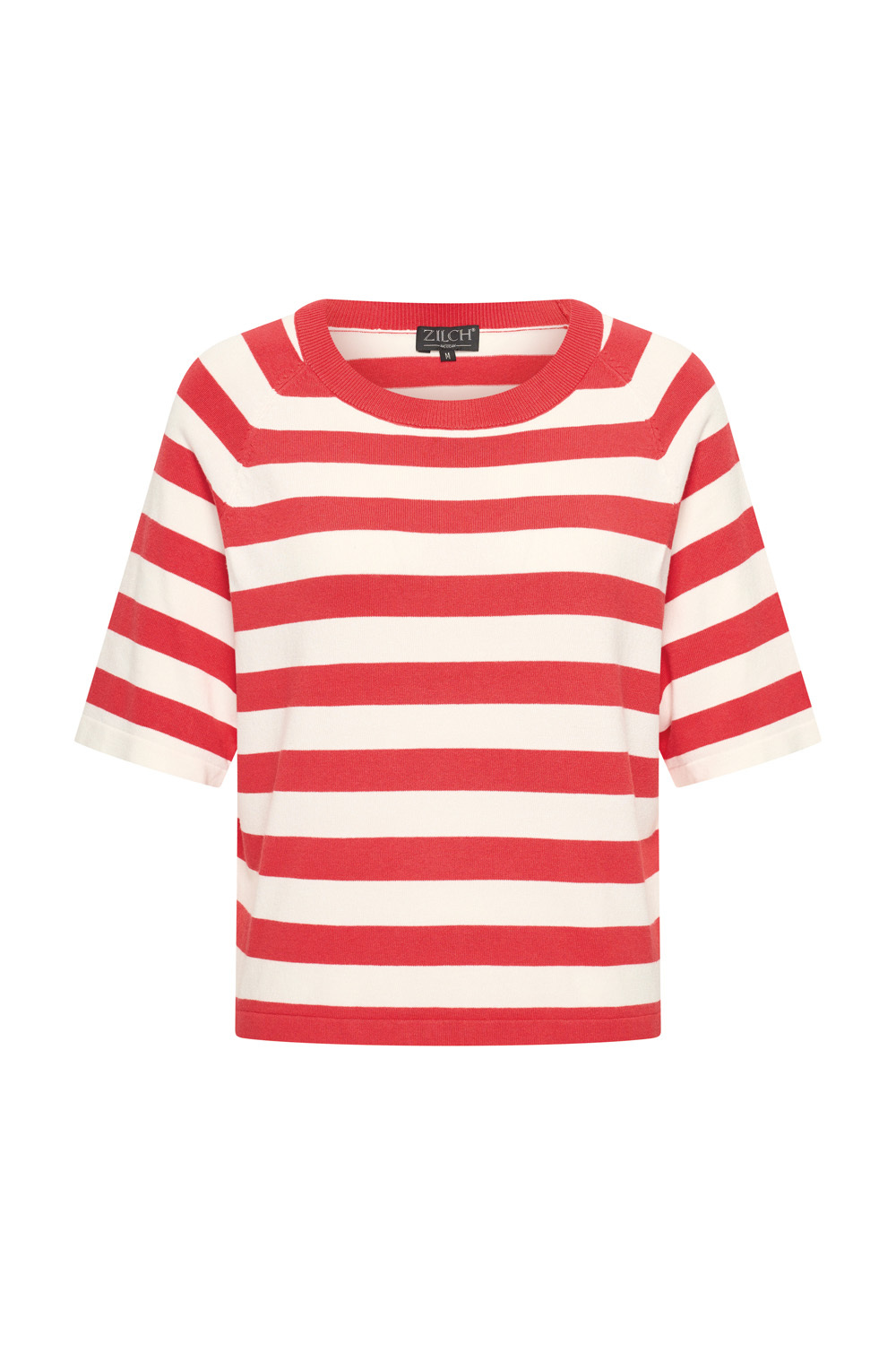 61BAS30106P-twotoneblossom0 Zilch Top Round Neck two-tone-blossom