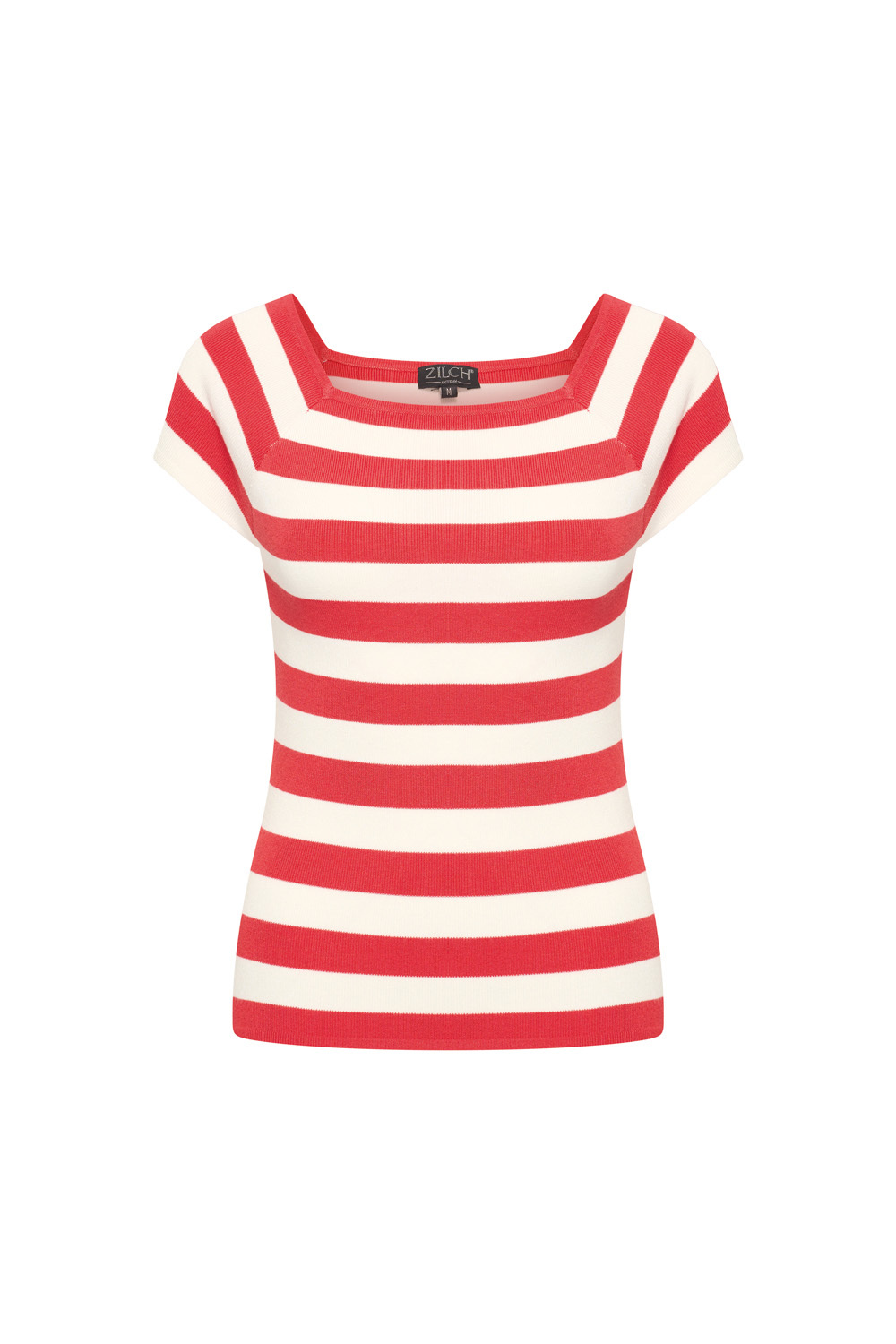 61BAS10025P-twotoneblossom0 Zilch Top Short Sleeve two-tone-blossom