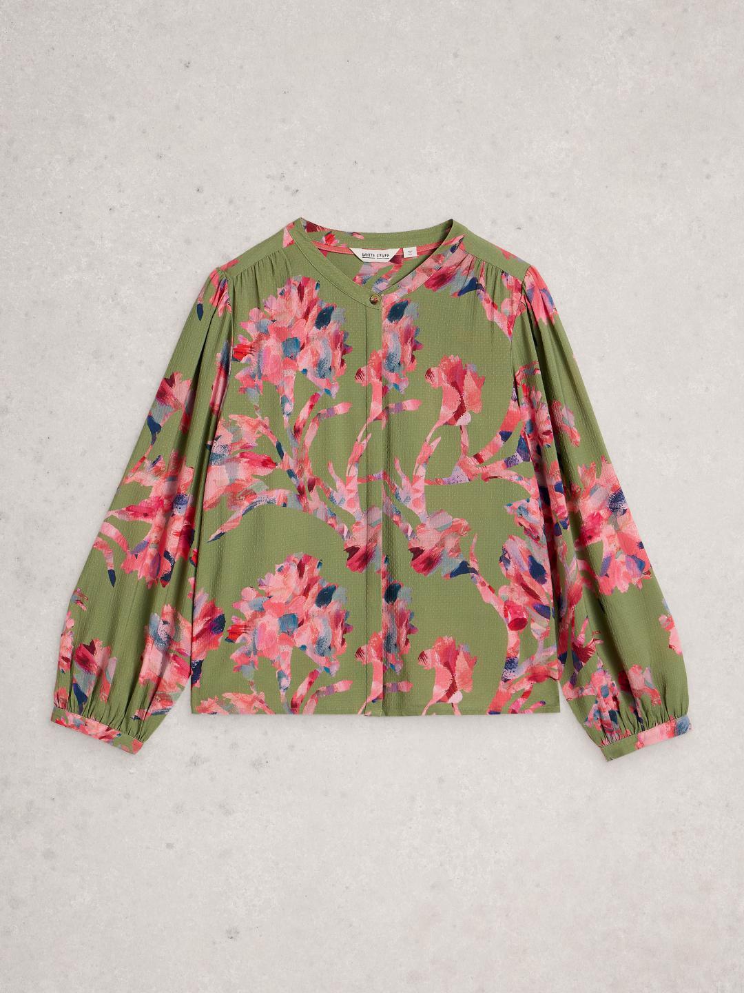 White Stuff LANA TOP GREEN MLT