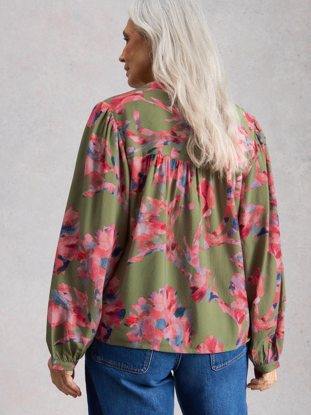 White Stuff LANA TOP GREEN MLT