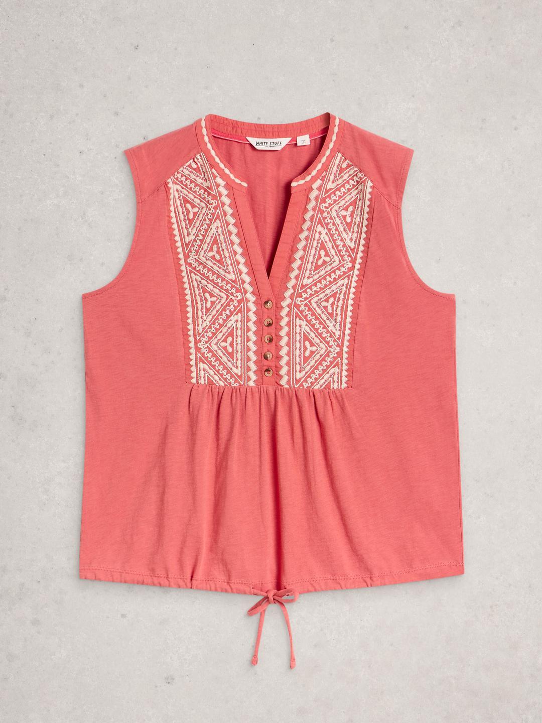 445460-MID_PINK-FF White Stuff PEONY SLEEVELESS SHIRT MID PINK