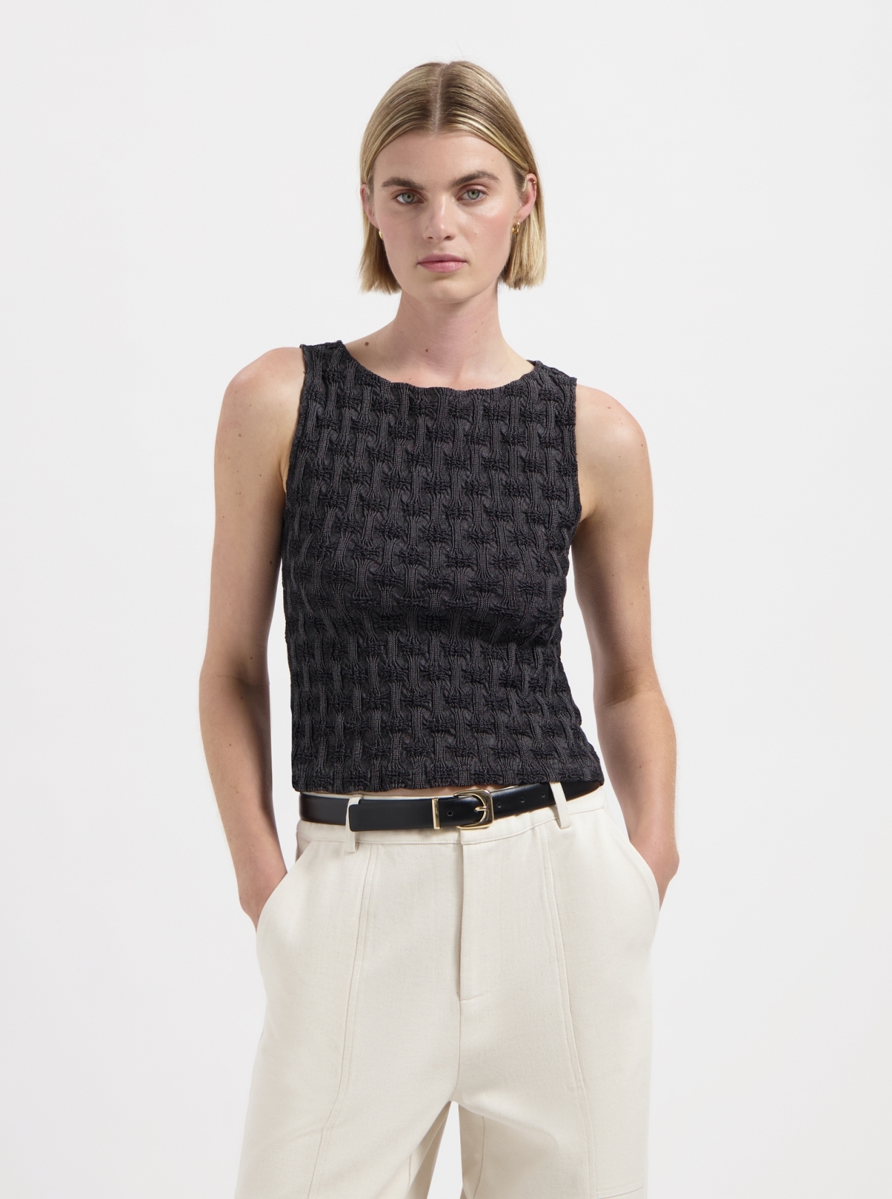 NO-DS26010-99-6-78 Nous Sommes Labels June Smock Top Dark Grey