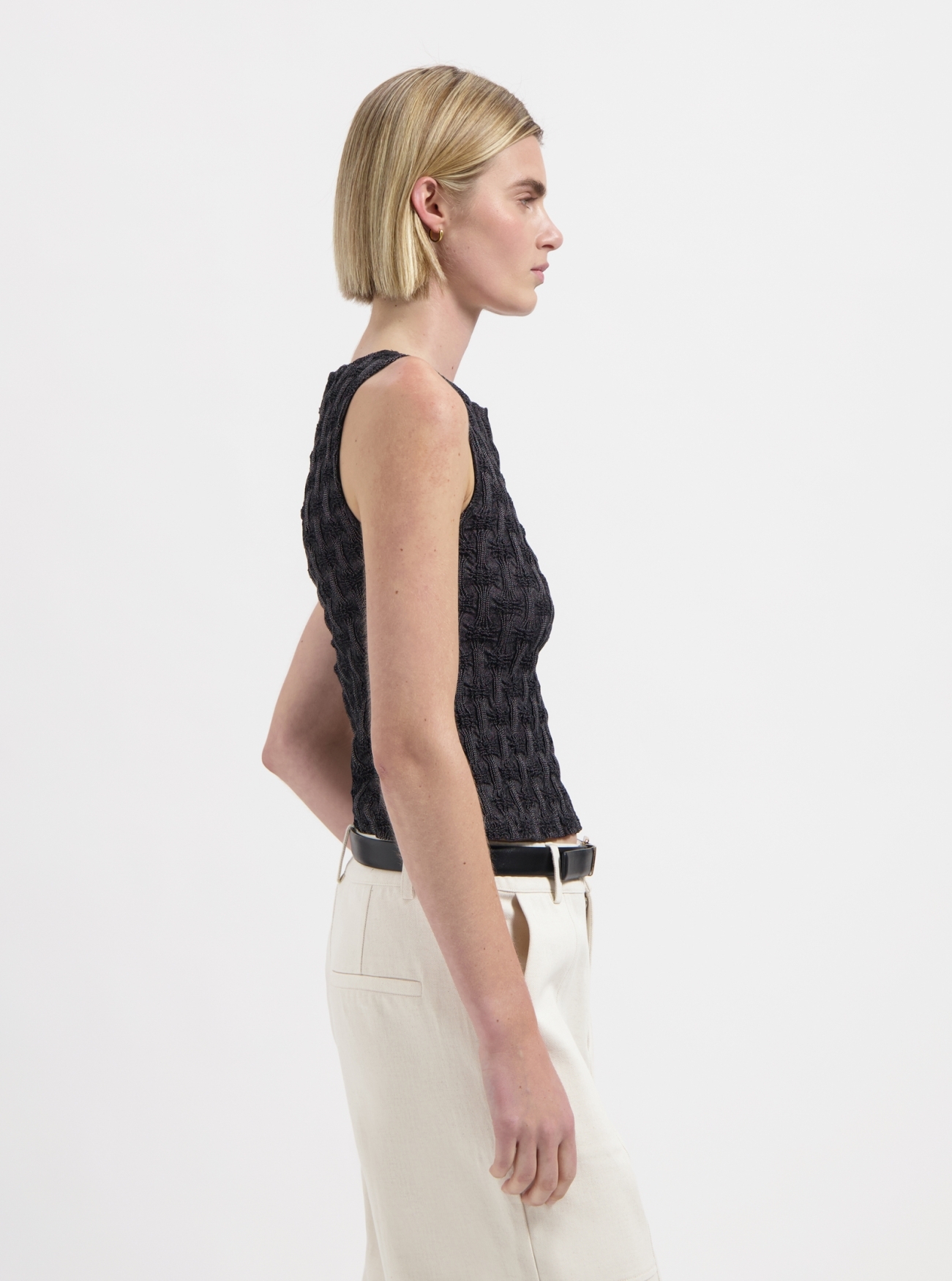 NO-DS26010-99-6-80 Nous Sommes Labels June Smock Top Dark Grey