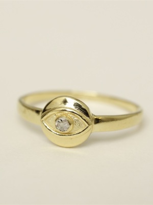 Muja Juma Gold Plated Labradorite Evil Eye Ring