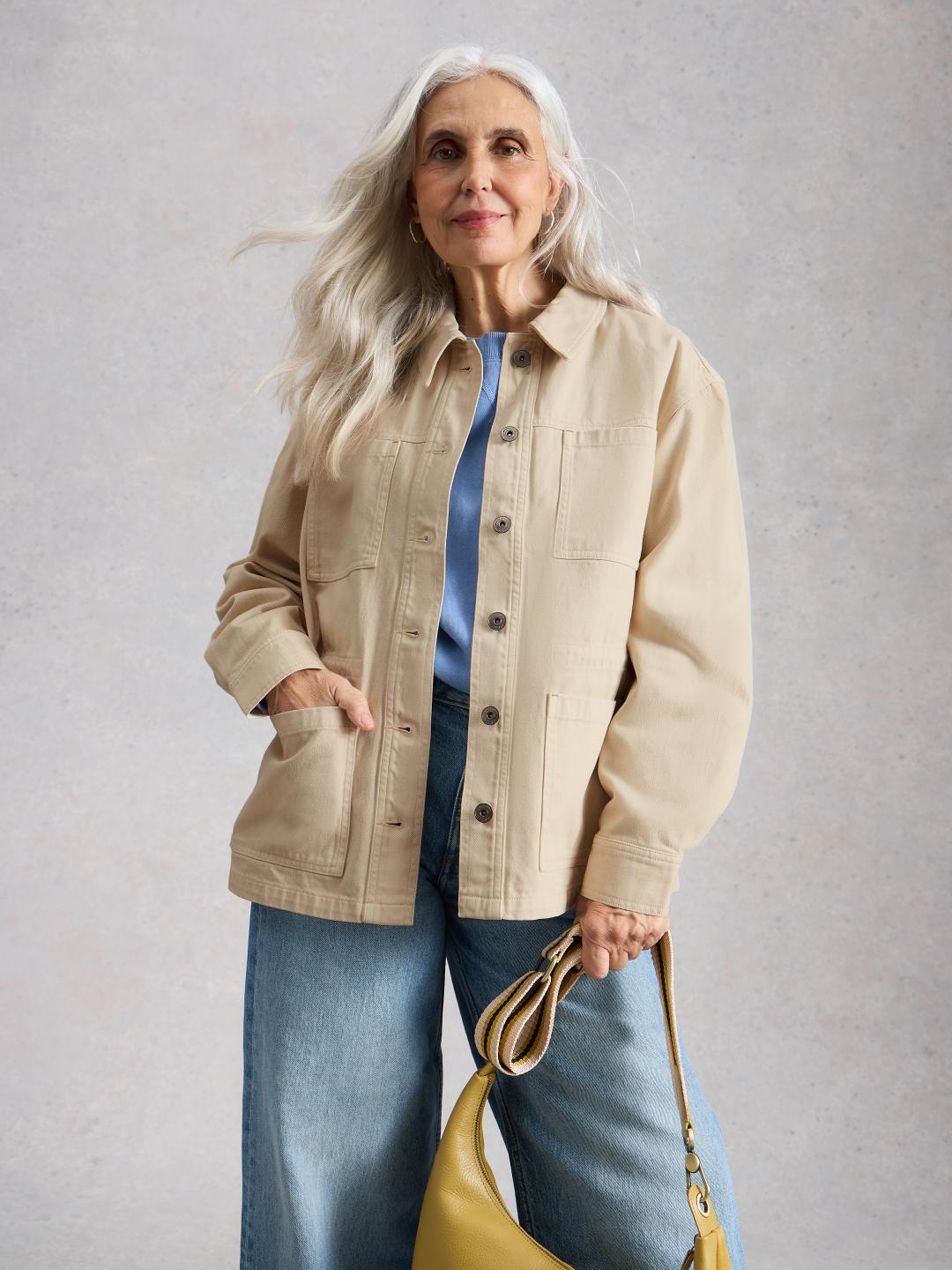 White Stuff LUNA DENIM JACKET LGT NAT