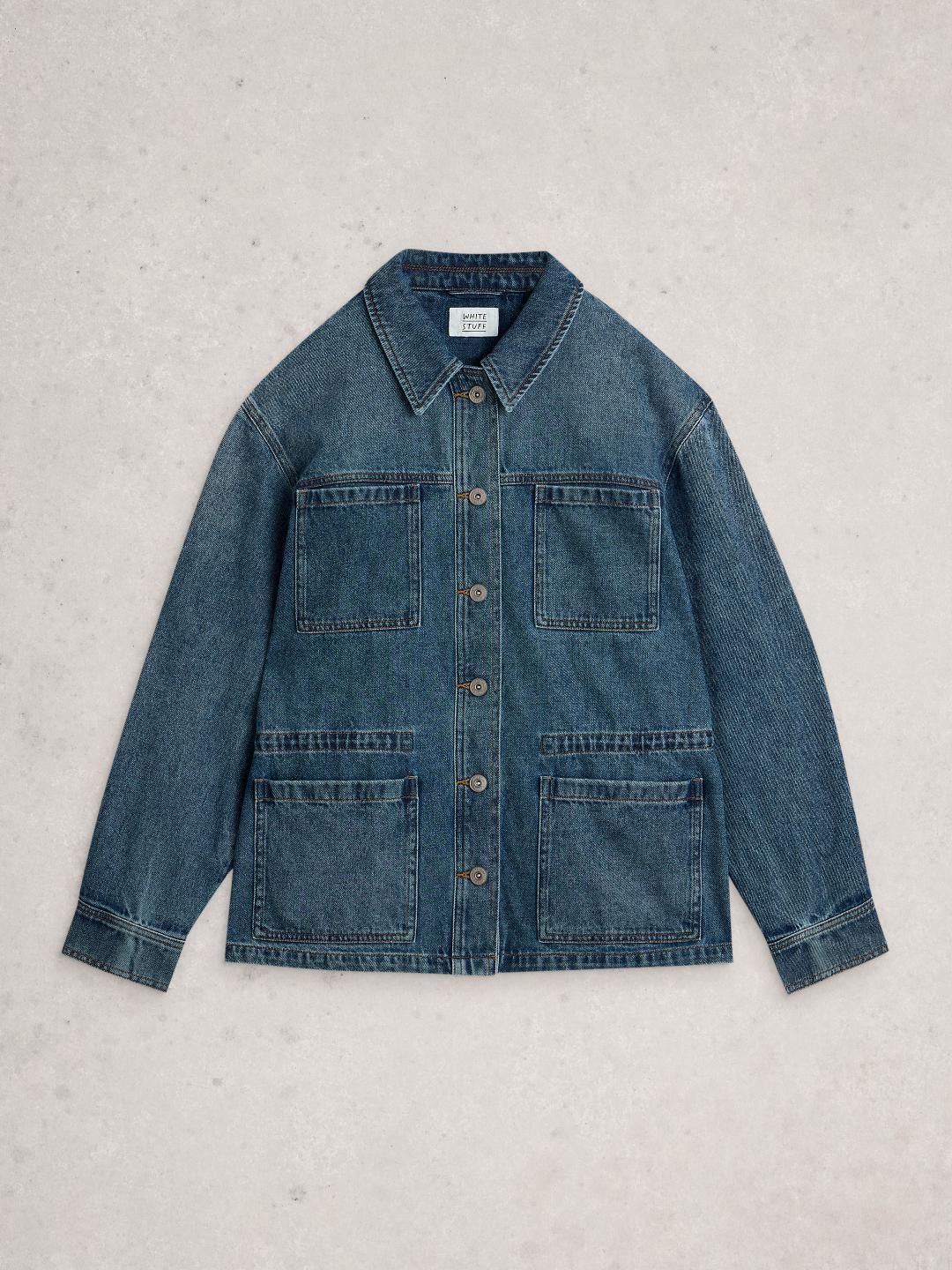 445095-MID_DENIM-FF White Stuff LUNA DENIM JACKET MID DENIM