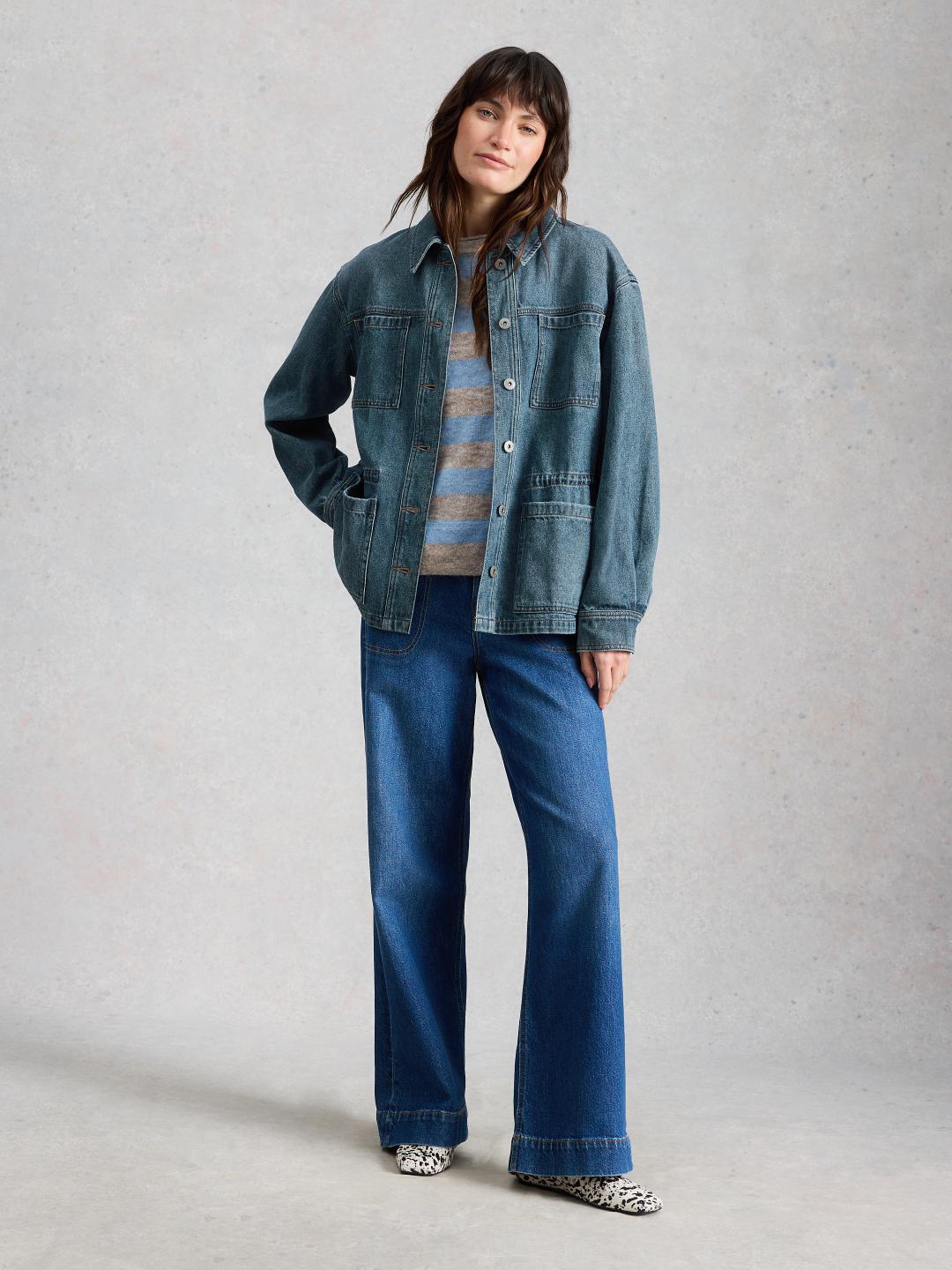 White Stuff LUNA DENIM JACKET MID DENIM