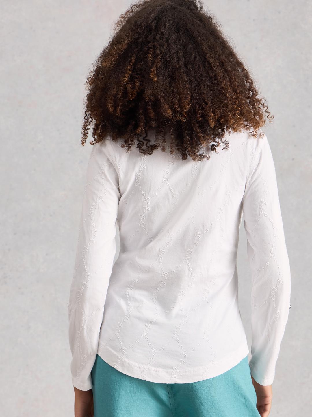 445368-BRIL_WHITE-MB White Stuff ANNIE BRODERIE JERSEY SHIRT BRIL WHITE