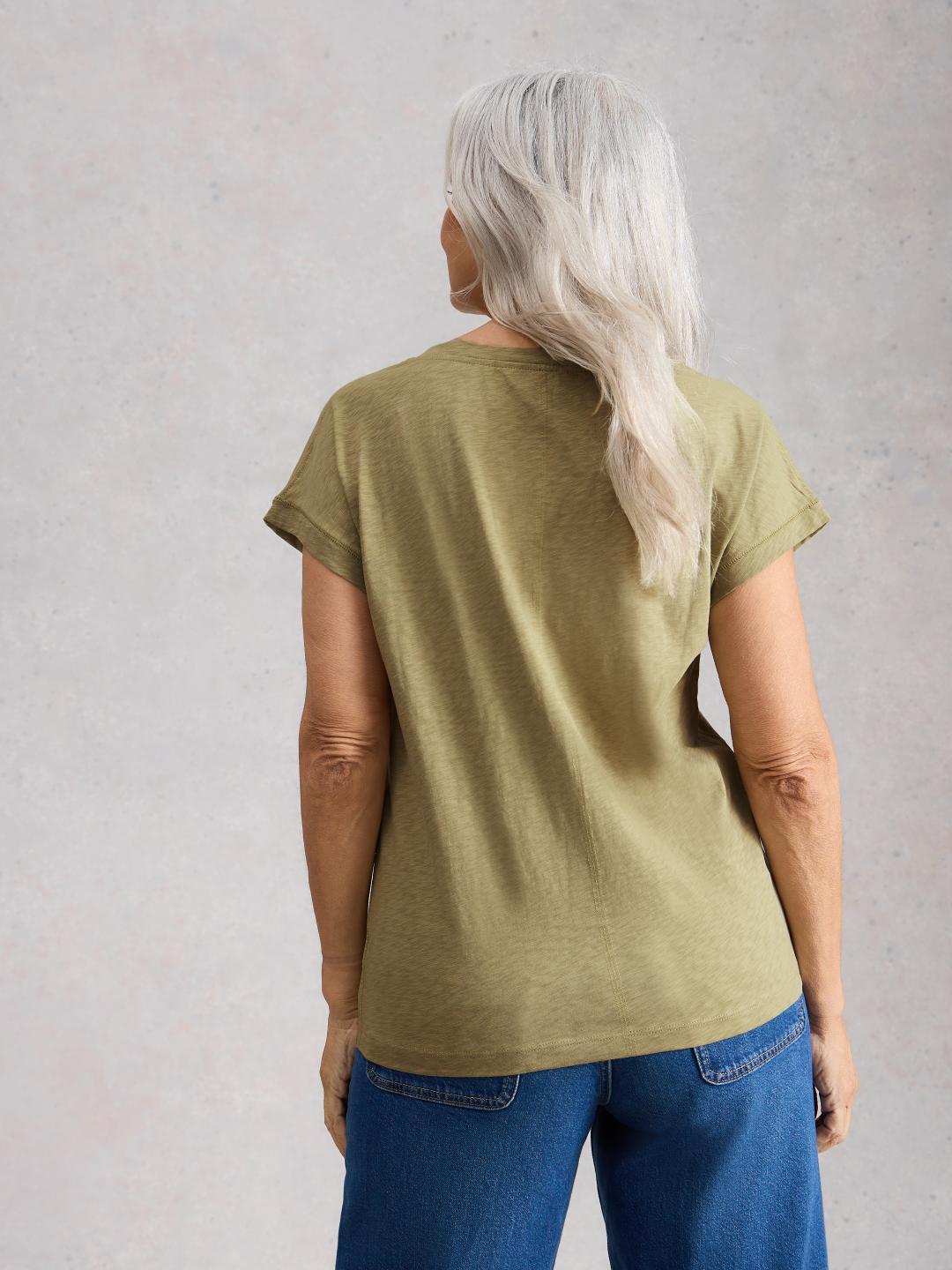 445790-GREEN_MLT-MB White Stuff NELLY PLAIN EMBROIDERED TEE GREEN MLT