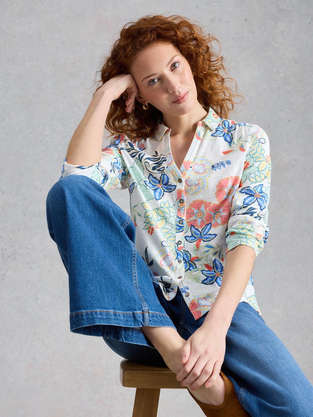 445833-IVORY_PR-L White Stuff ANNIE JERSEY SHIRT IVORY PR