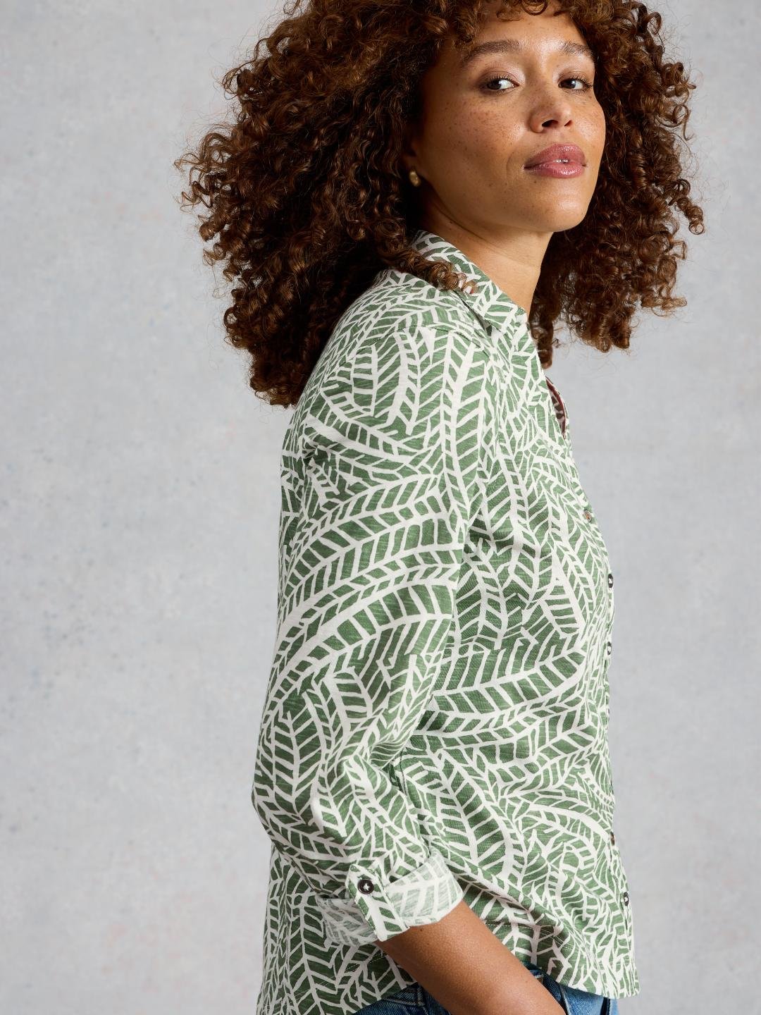 White Stuff ANNIE JERSEY SHIRT GREEN PR