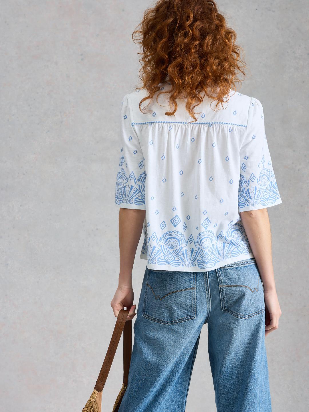 445844-WHITE_PR-MB White Stuff LIZZIE BORDER EMBROIDERED TOP WHITE PR