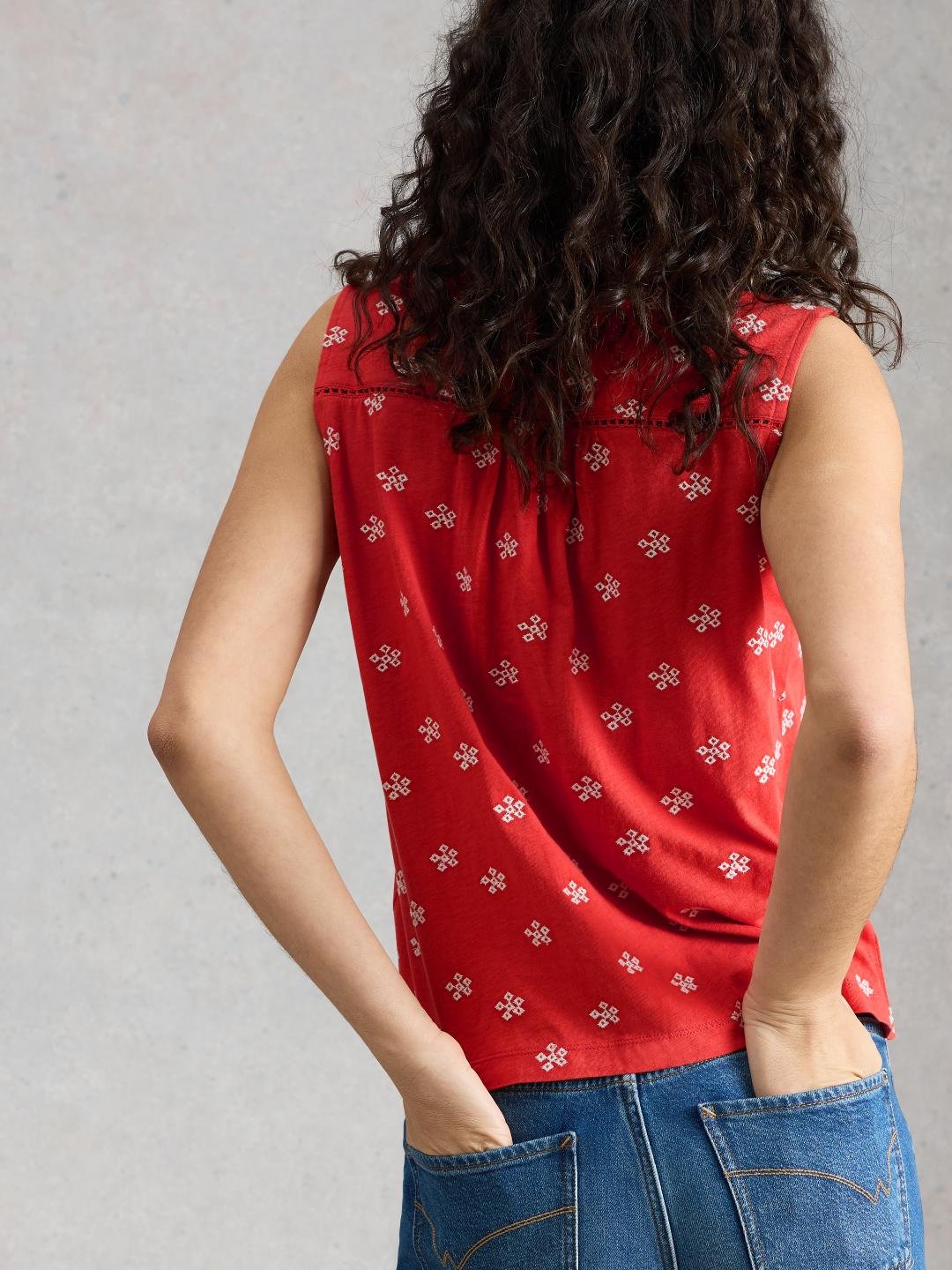 445847-RED_MLT-MB White Stuff AMY EMB SLEEVELESS SHIRT RED MLT