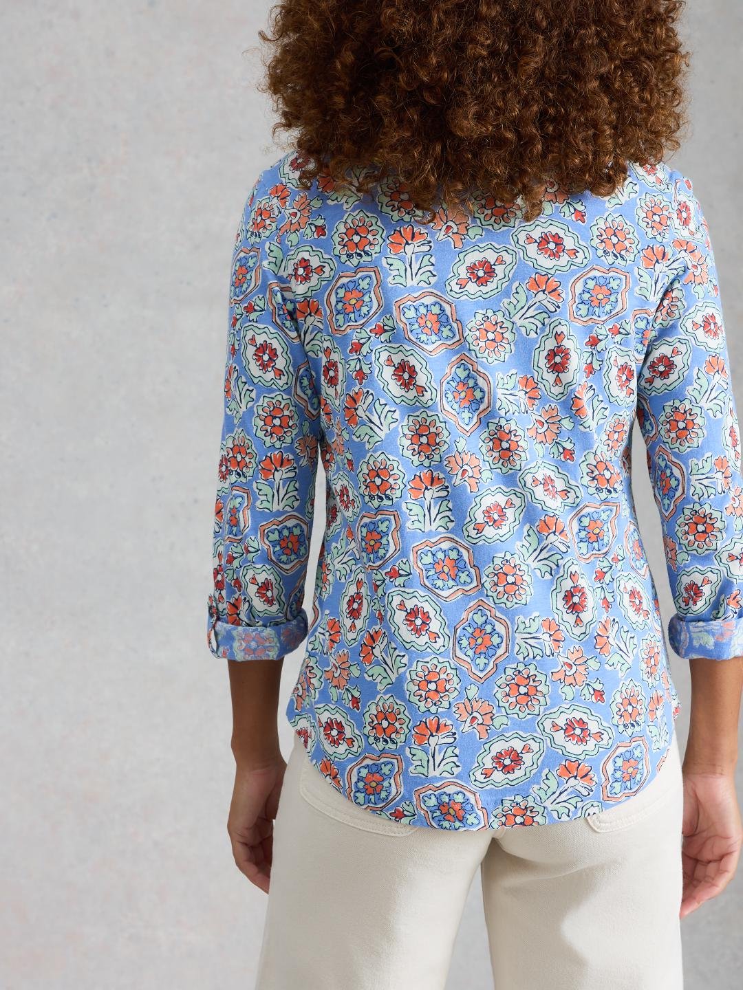 445888-BLUE_PR-MB White Stuff ANNIE JERSEY SHIRT BLUE PR