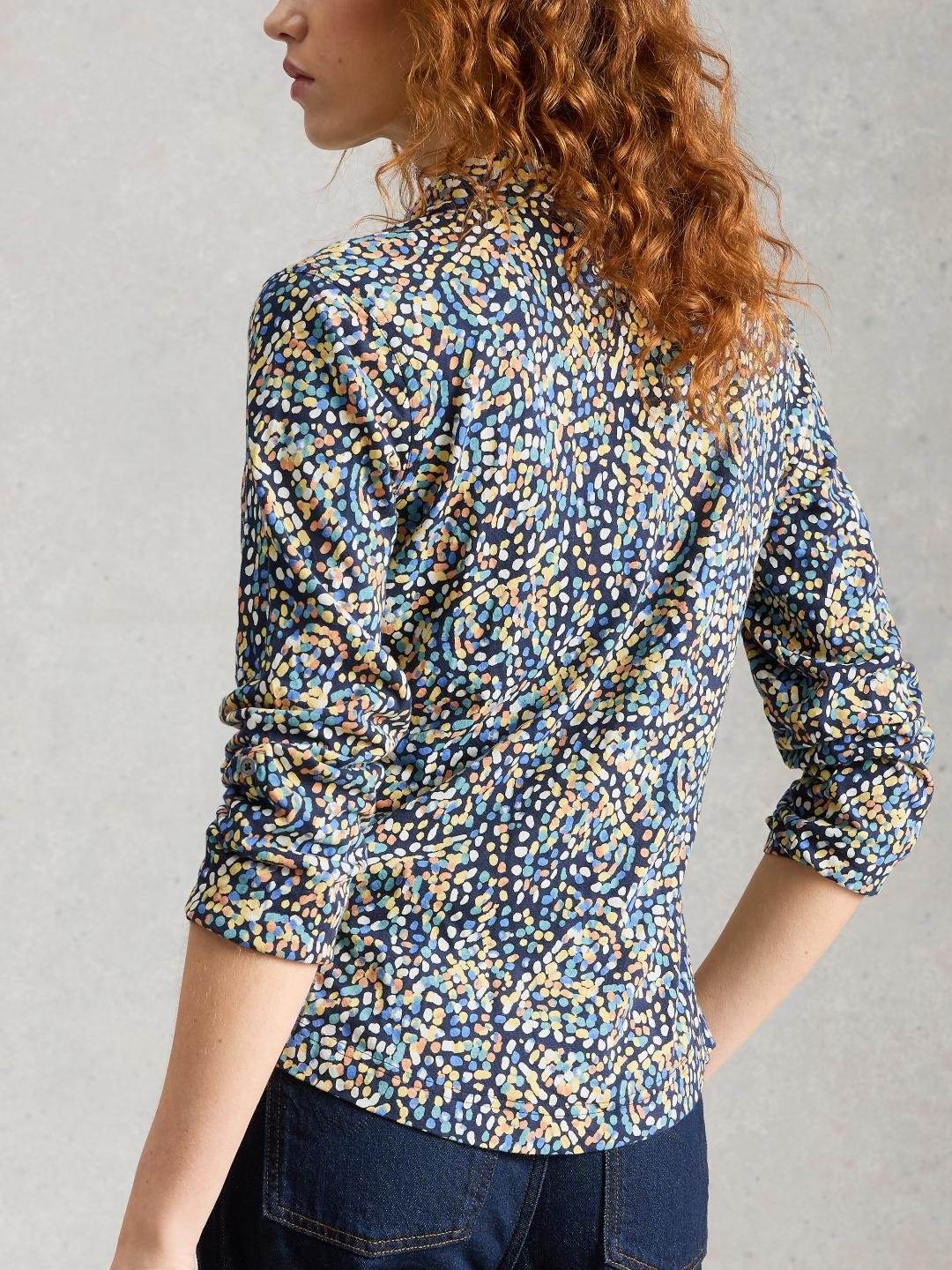 445888-NAVY_PR-MB White Stuff ANNIE JERSEY SHIRT NAVY PR