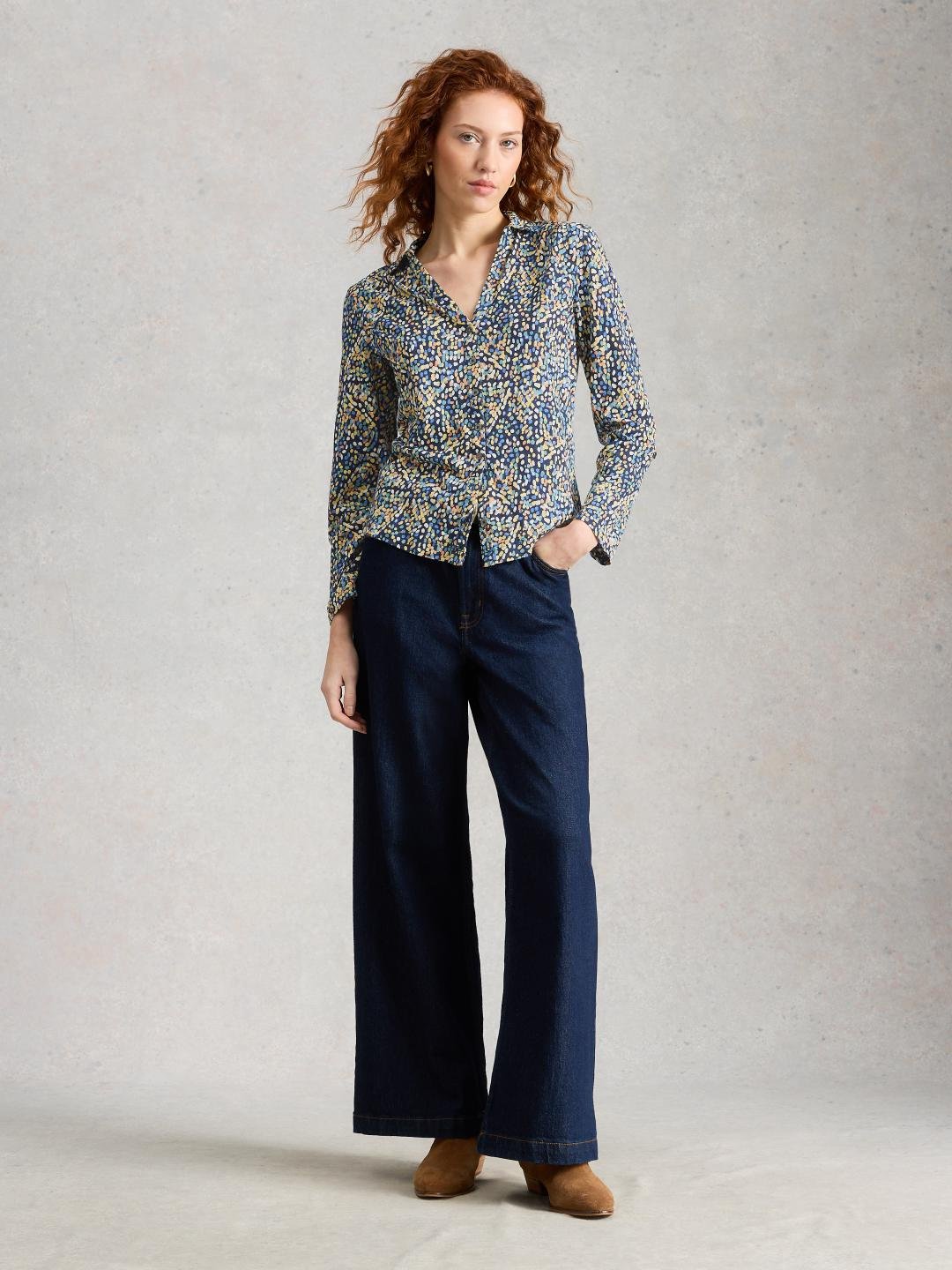 445888-NAVY_PR-MF White Stuff ANNIE JERSEY SHIRT NAVY PR