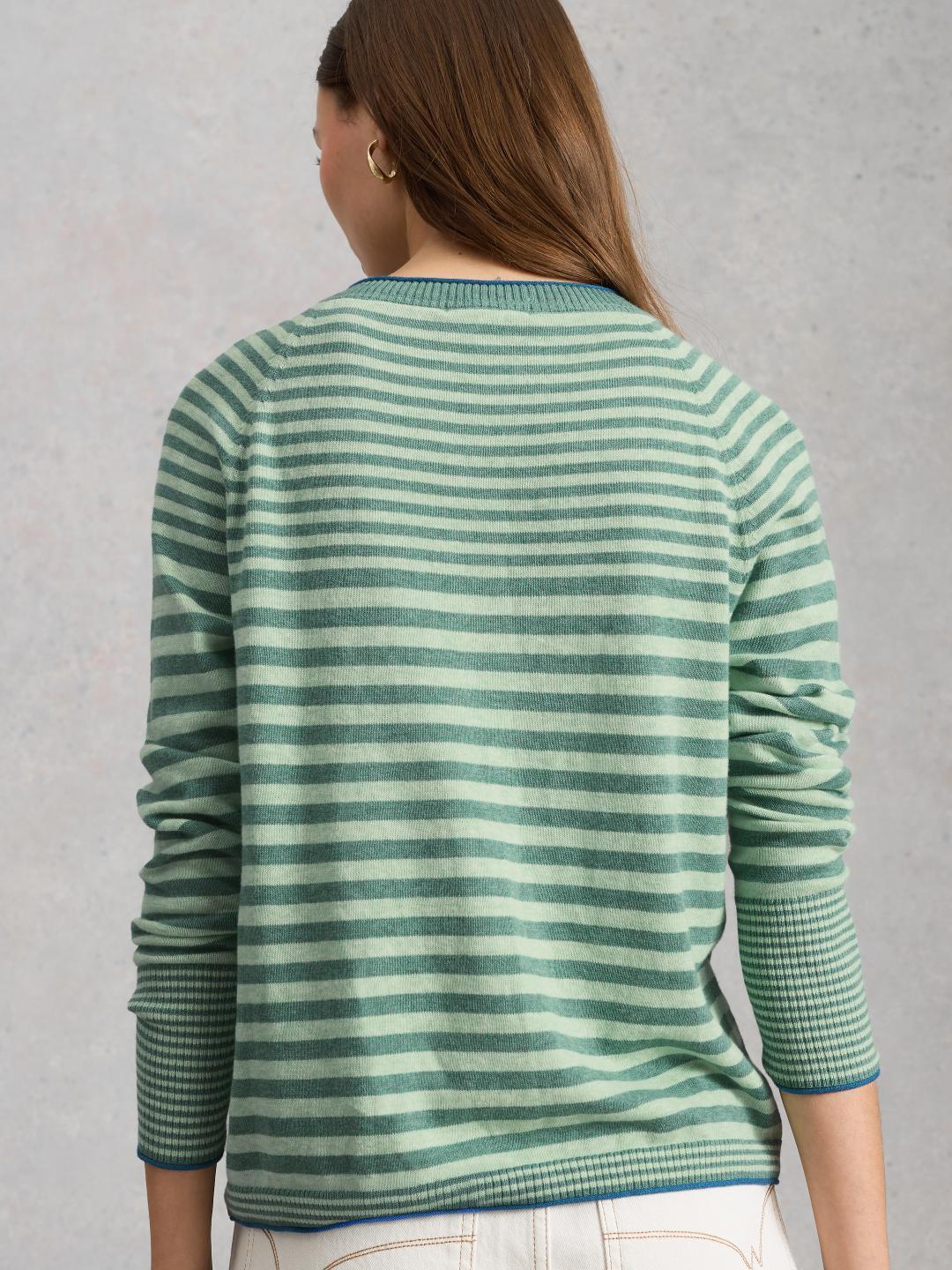 445898-GREEN_MLT-MB White Stuff LULU STRIPE CARDI GREEN MLT