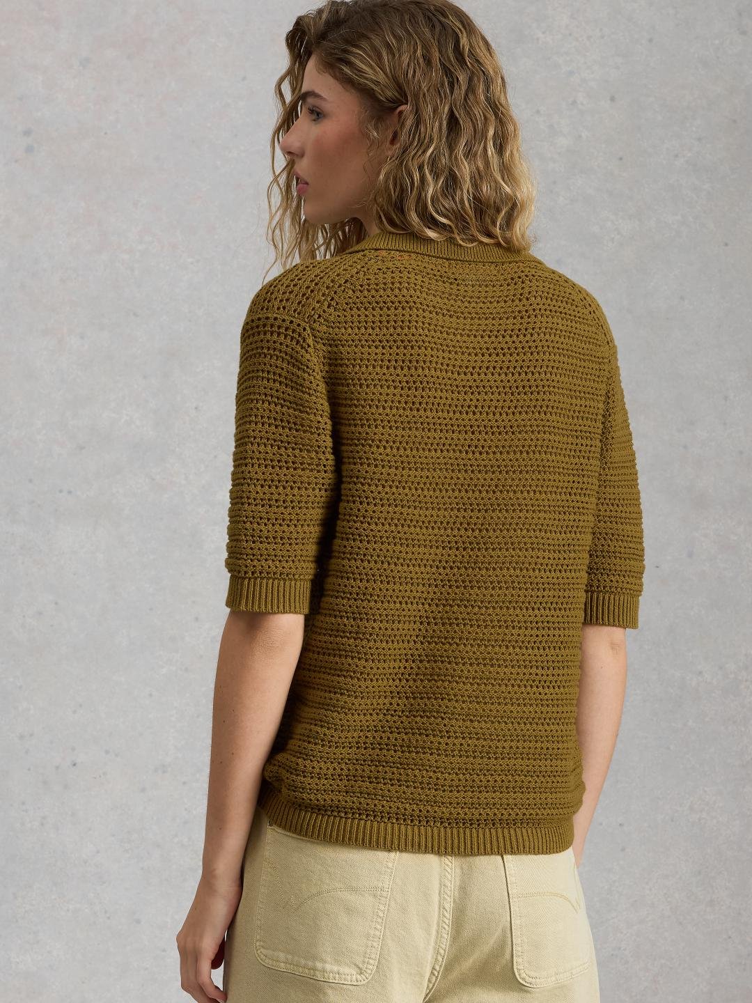 445901-KHAKI_GRN-MB White Stuff COOPER KNITTED POLO KHAKI GRN