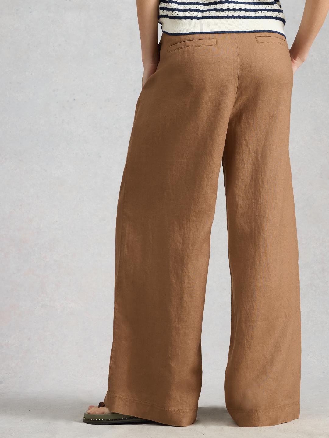 446062-MID_TAN-MB White Stuff SASHA WIDE LEG LINEN TROUSER MID TAN