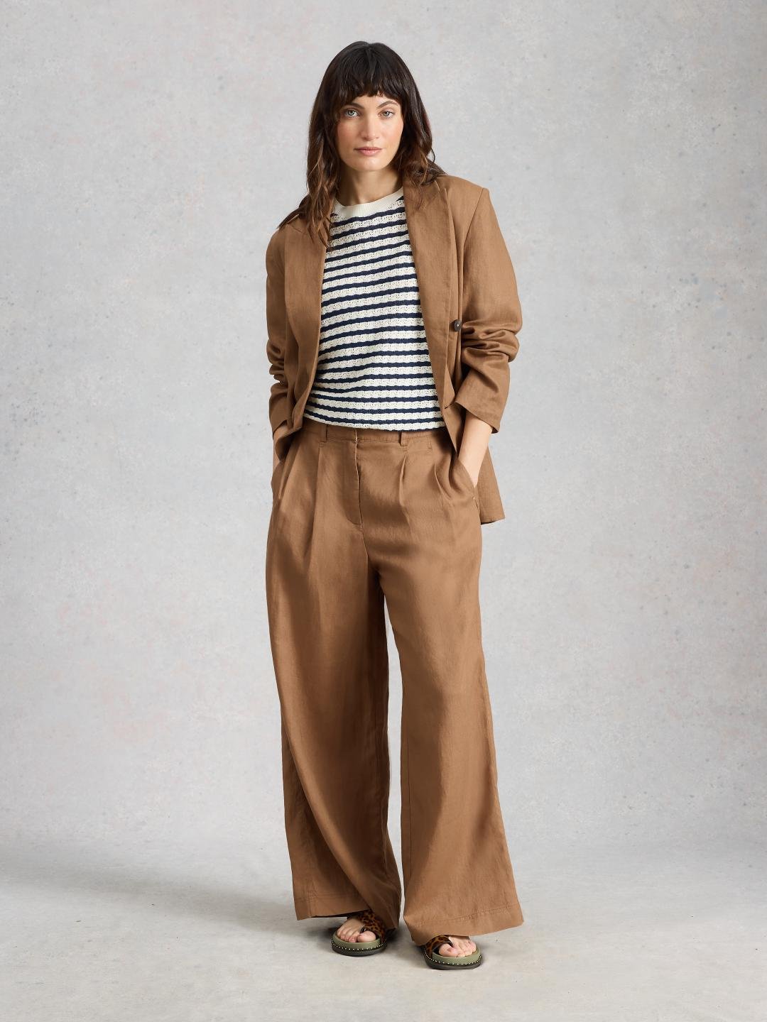 446062-MID_TAN-MF White Stuff SASHA WIDE LEG LINEN TROUSER MID TAN