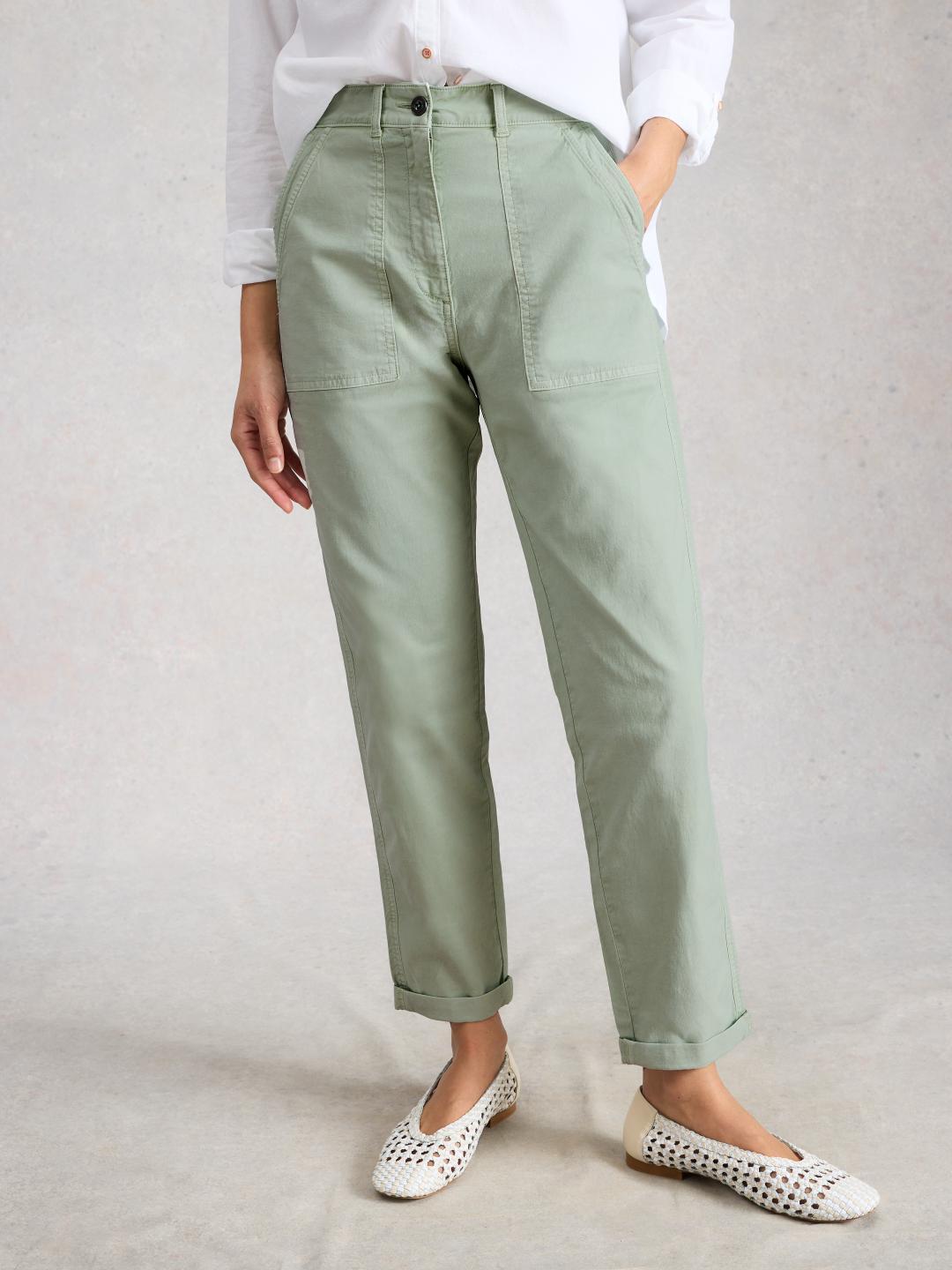 White Stuff TWISTER CHINO TROUSER LGT GREEN