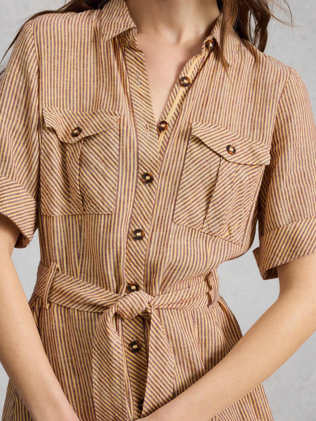 446124-NAT_MLT-L White Stuff TIFF LINEN BLEND SHIRT DRESS NAT MLT
