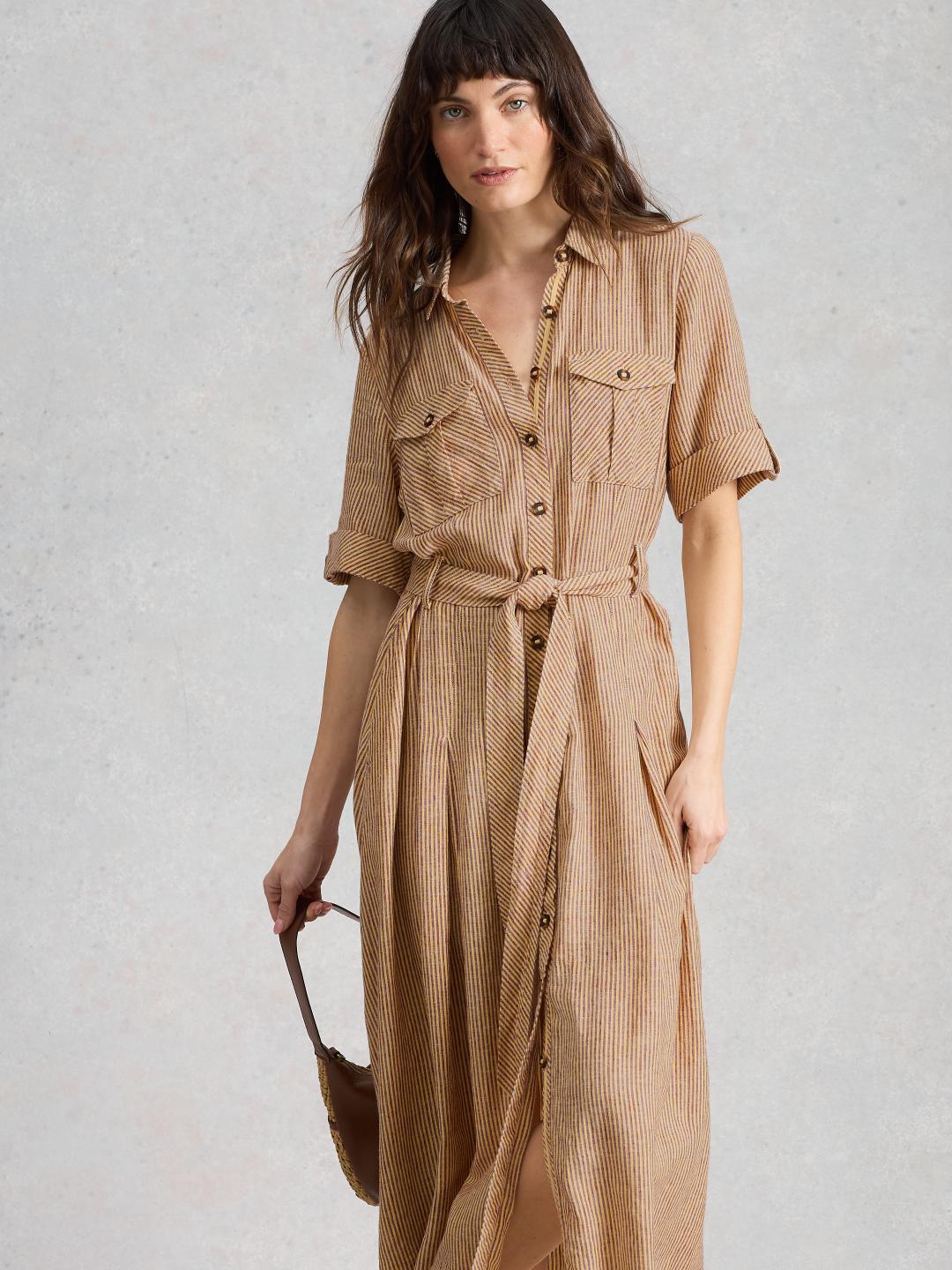 446124-NAT_MLT-MD White Stuff TIFF LINEN BLEND SHIRT DRESS NAT MLT