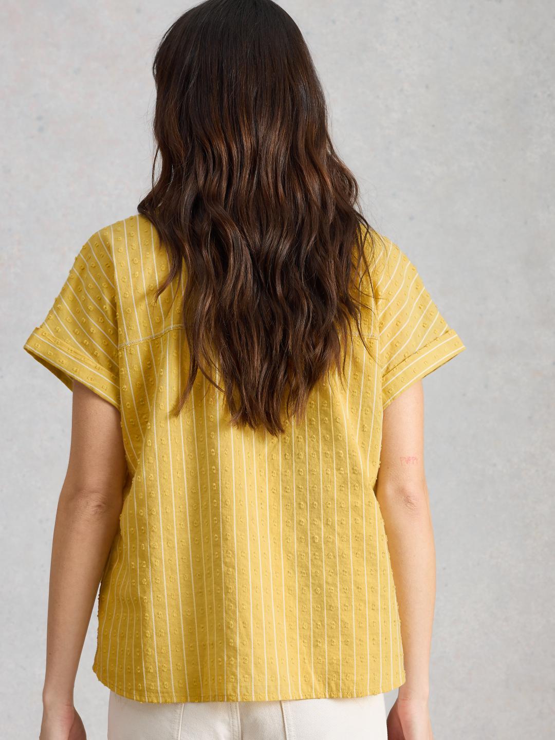 446202-MID_YELLOW-MB White Stuff ORLA BUTTON THROUGH SHIRT MID YELLOW