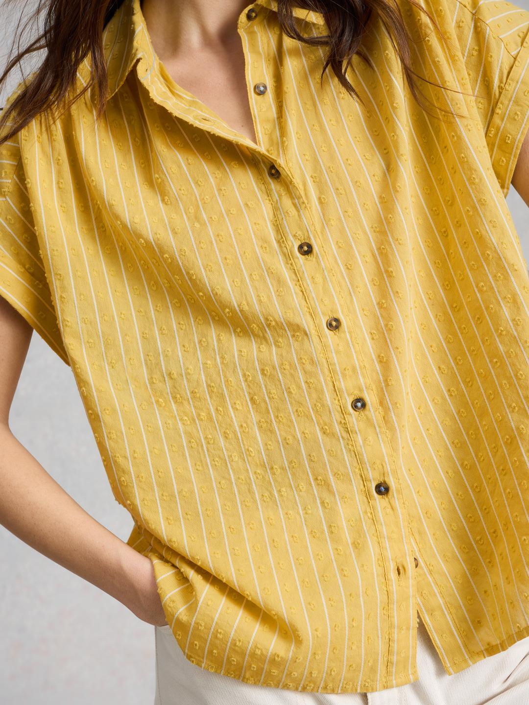 446202-MID_YELLOW-MD White Stuff ORLA BUTTON THROUGH SHIRT MID YELLOW