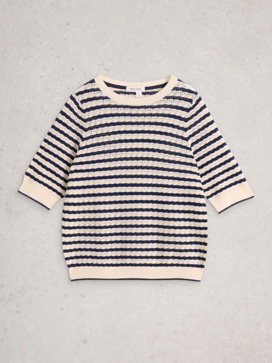 White Stuff HOLLY POINTELLE TEE IVORY MLT