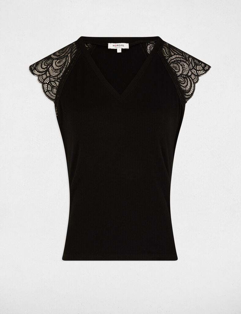 t-shirt-manches-courtes-noir-femme-vue3-32536301009730979 Morgan De Toi 251-DMEG BLACK