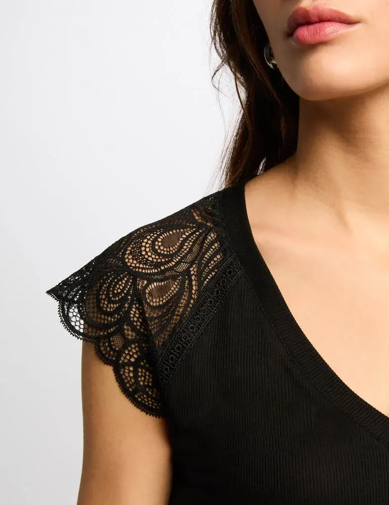 t-shirt-manches-courtes-noir-femme-vue4-32536301009730979 Morgan De Toi 251-DMEG BLACK